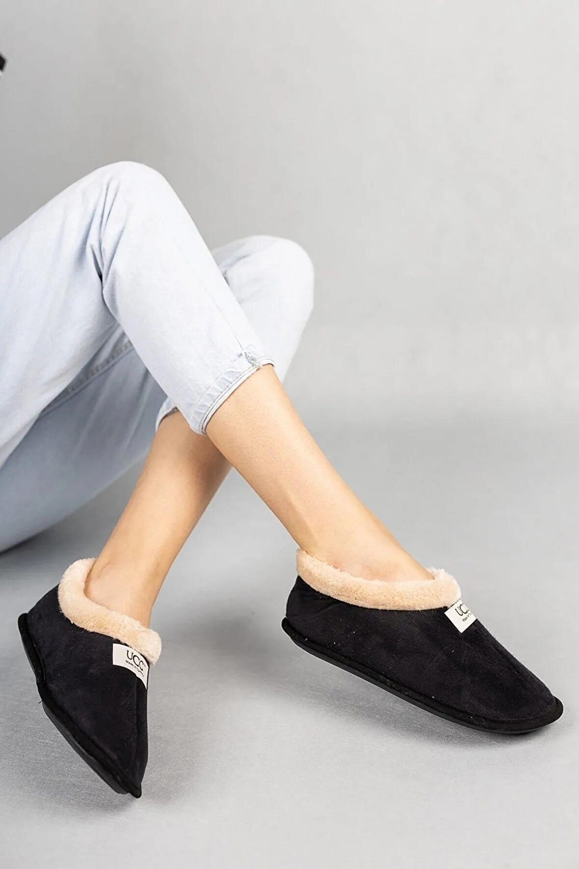 Unisex Içi Yünlü Kışlık Panduf Yumuşak Taban