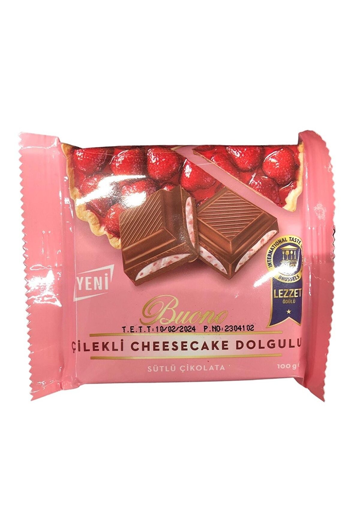 Çilekli Cheesecake Dolgulu Sütlü Çikolata 100 G