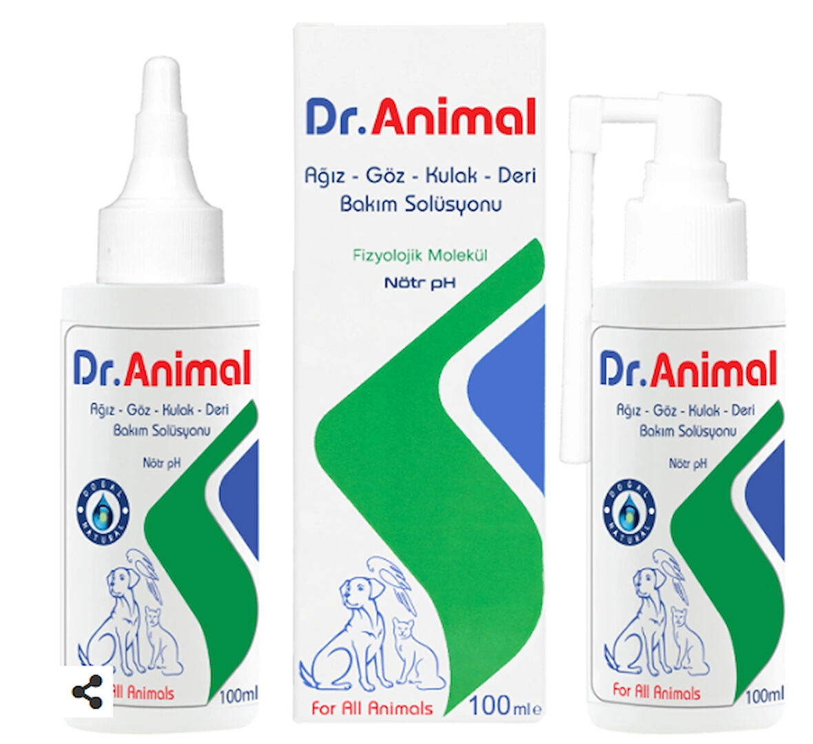 Dr.Animal Ağız-Göz-Kulak-Deri Bakım Solüsyonu 100 ml