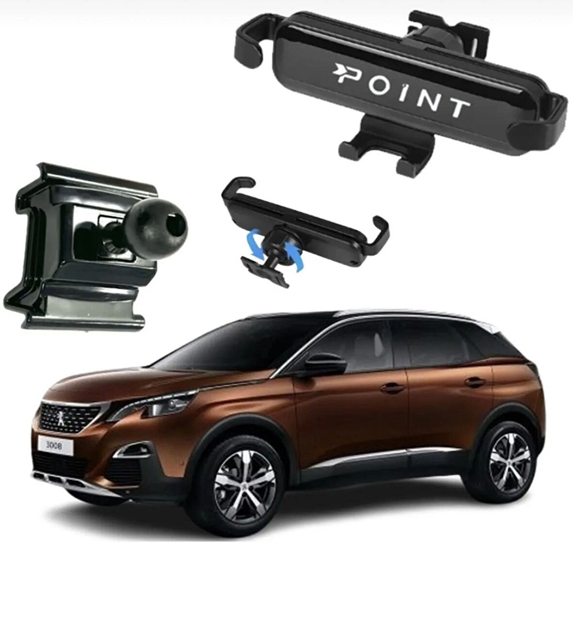 Point Peugeot 3008 Araca Özel Cep Telefon Tutacağı Robotik Oynar Başlıklı 2016-2024 ONTA80