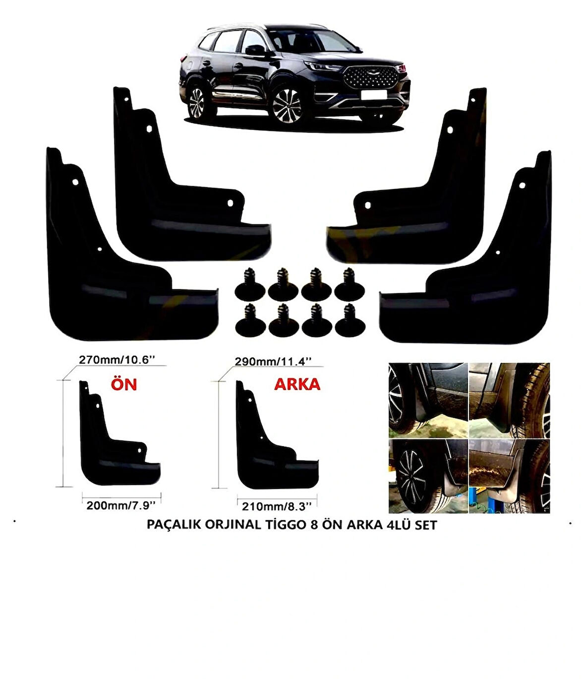 Point Chery Tiggo 8 Pro - Pro Max Paçalık Çamurluk 2022 Ve Sonrası Uyumlu