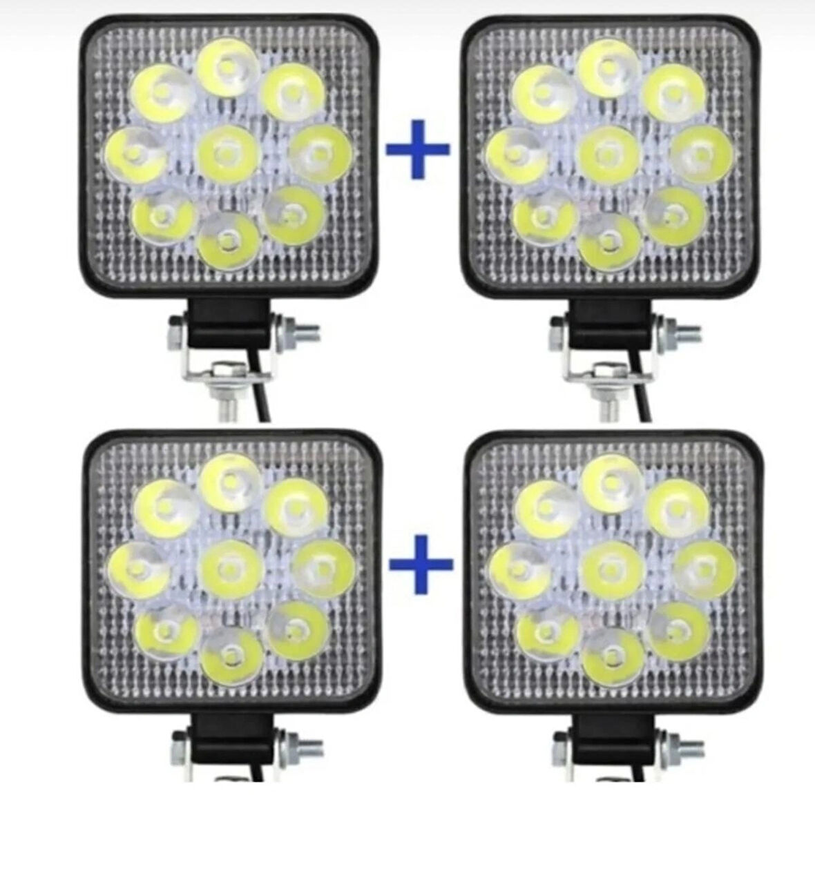 Point 4 Adet Çalışma Led Lambası Off Road Gündüz Farı Sis Kare 27w 9 Led