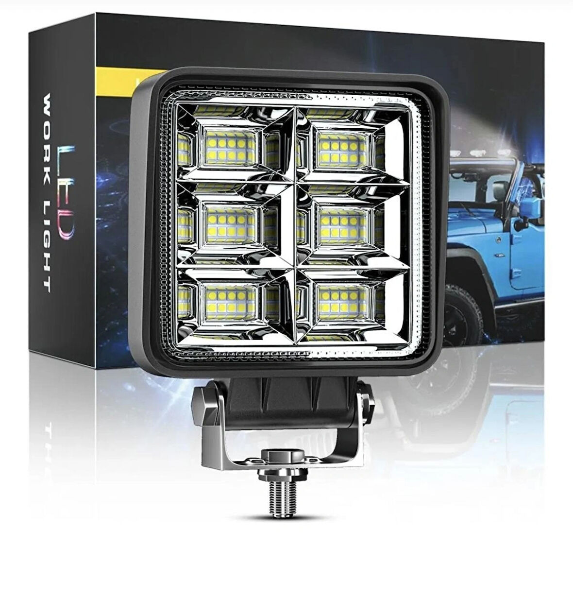 Point Off Road Geniş Açı 4 Inç 48 LED 144 Watt Iş Makinesi Kamyon Traktör Çalışma Sis Lambası