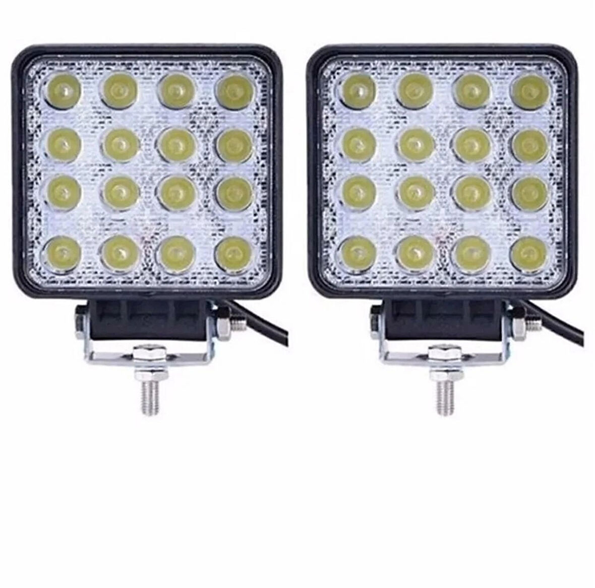 Point 2 Adet 16 LED Off Road Iş Makinesi Kamyon Traktör Projektör Çalışma ve Sis Lambası 48 Watt 12V