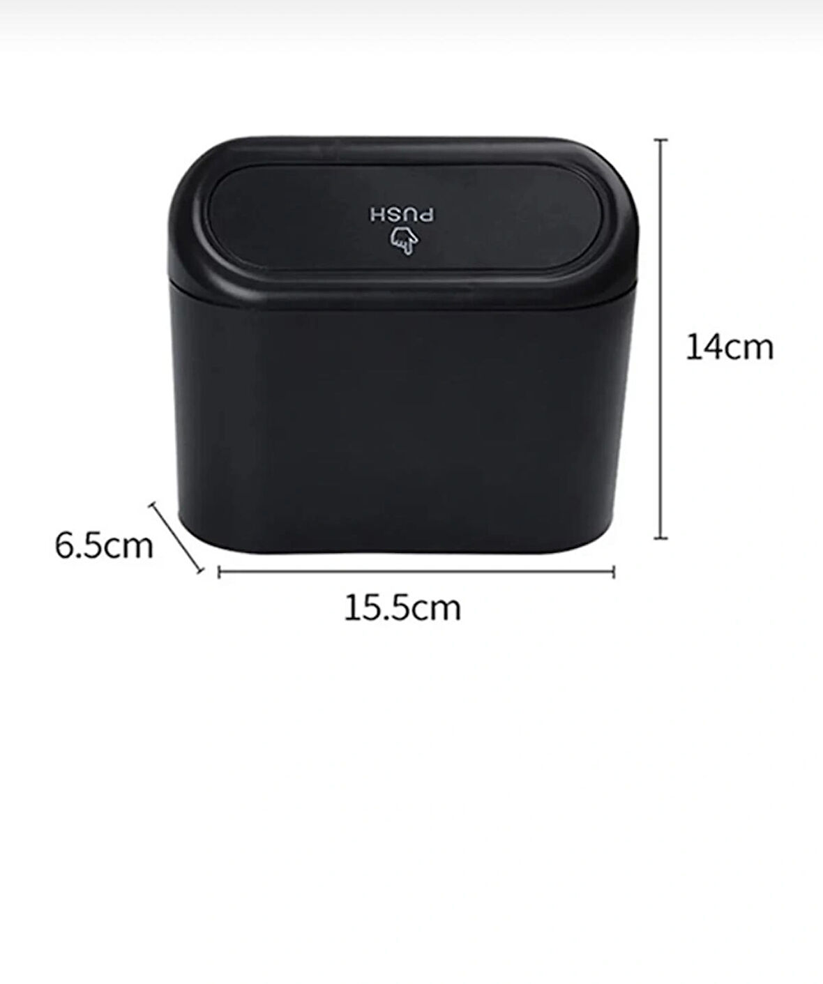 Point Oto Araba Çöp Kutusu Kapaklı Organizer Çöp Kovası Siyah