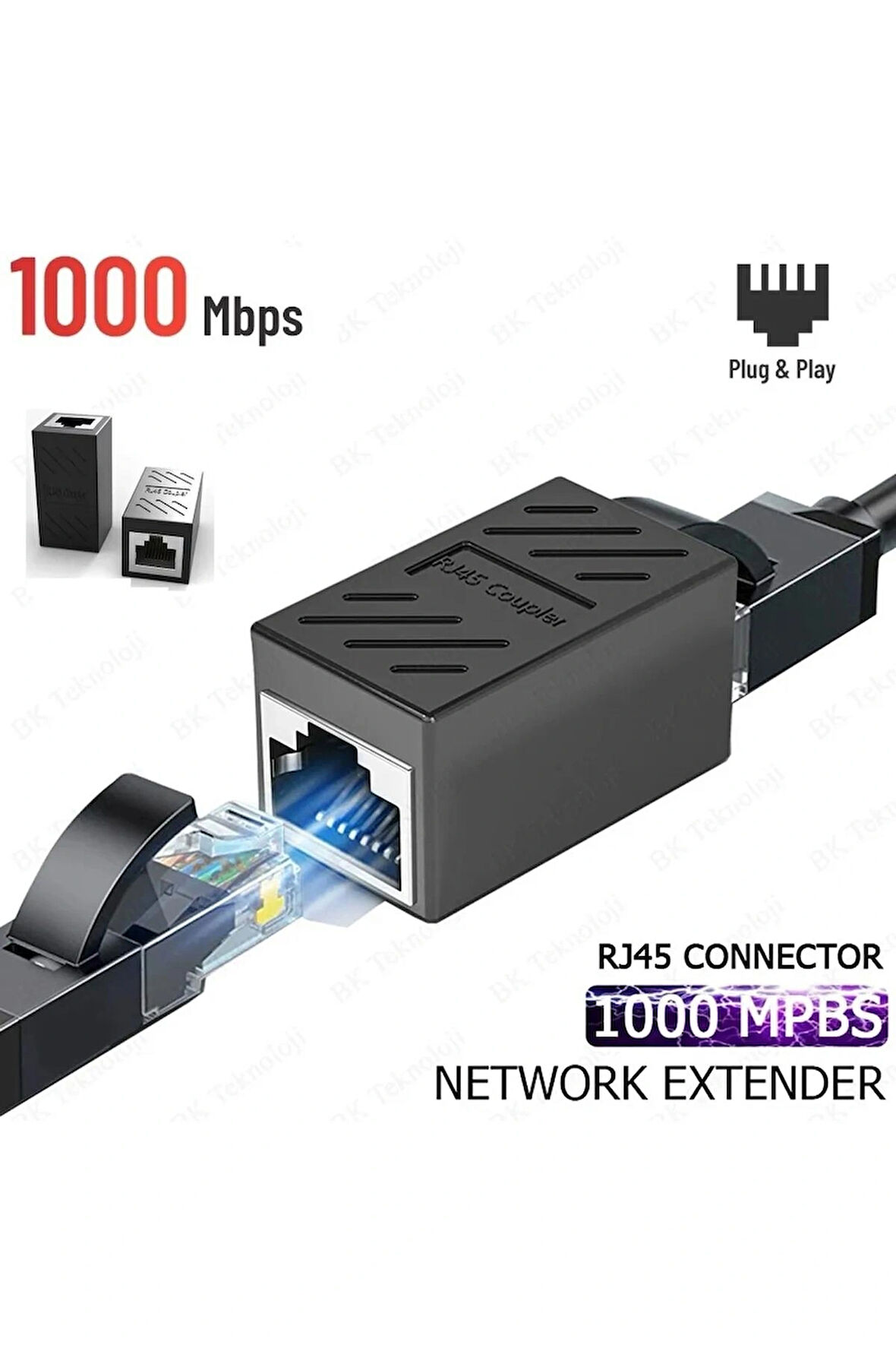 Yeni Gigabit Rj45 Dişi Dişi Cat5e/cat6/7/8 Ethernet Lan Ağı Birleştirici Ara Aparatı Internet Kablosu Uzatıcısı