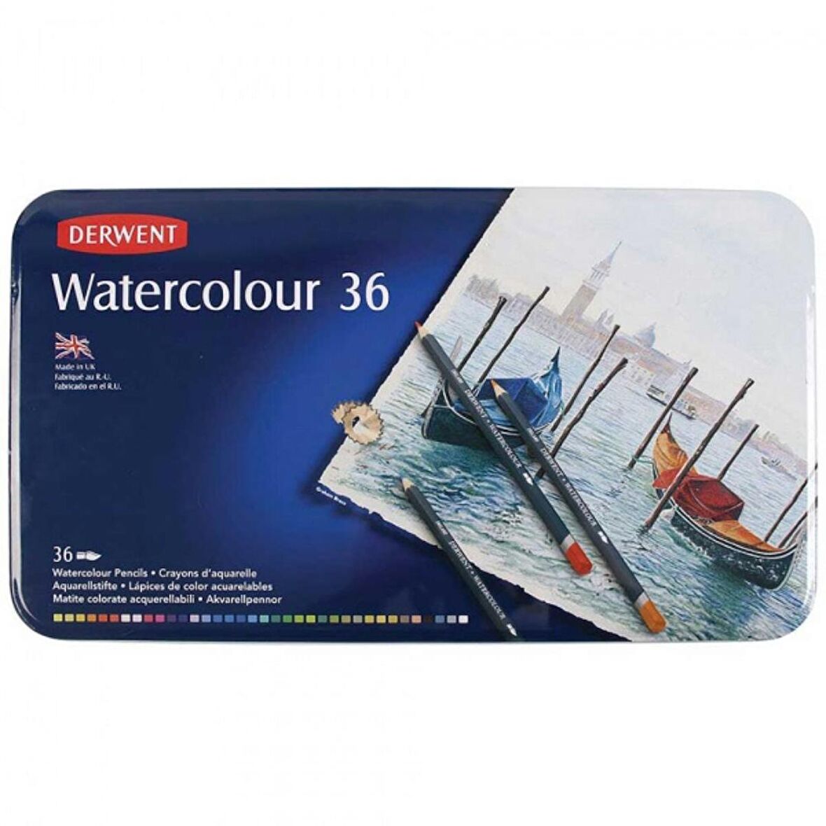 Derwent Watercolour Pencil 36'lı Teneke Kutu (Sulu Boya Kalemi)