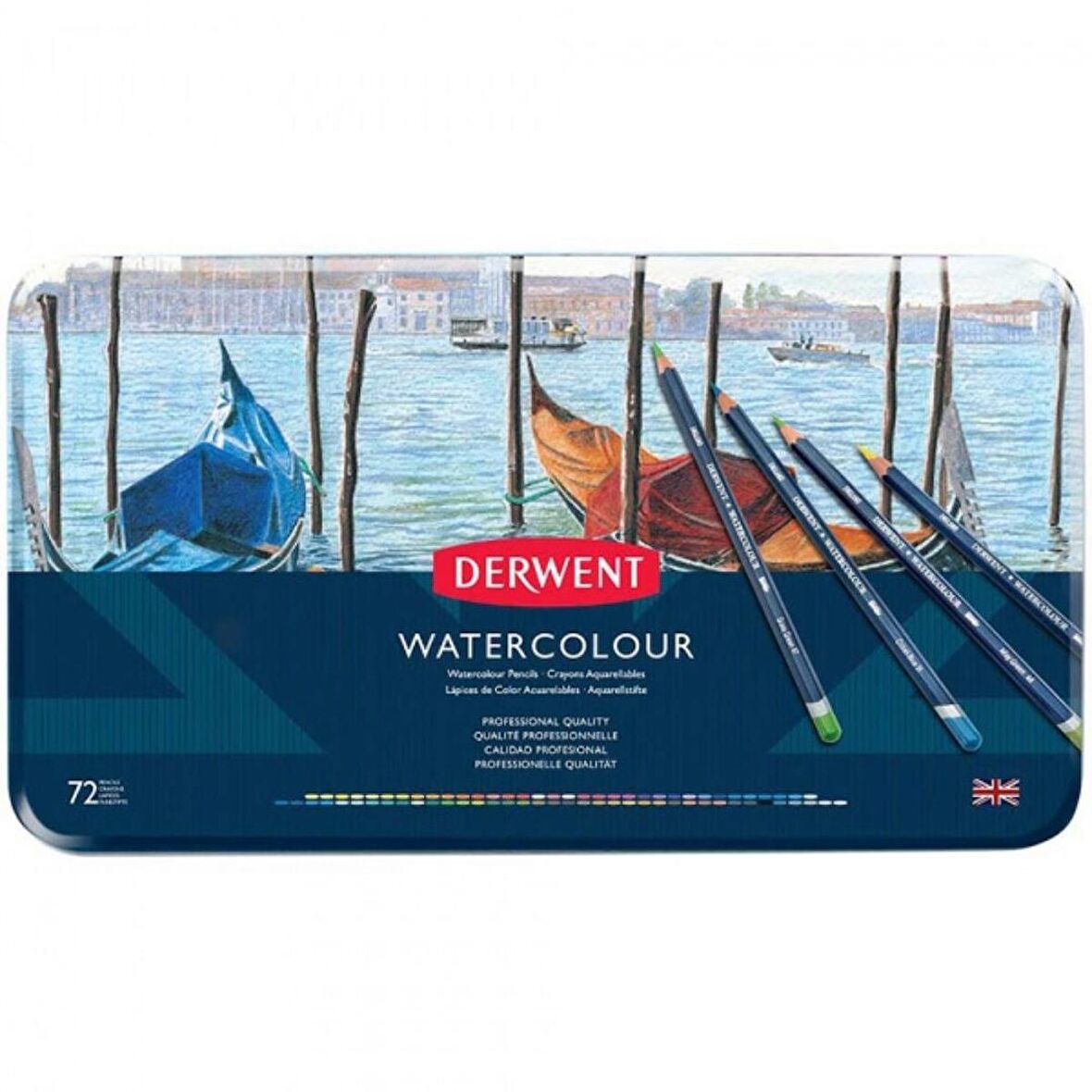 Derwent Watercolour Pencil 72'li Teneke Kutu (Sulu Boya Kalemi)