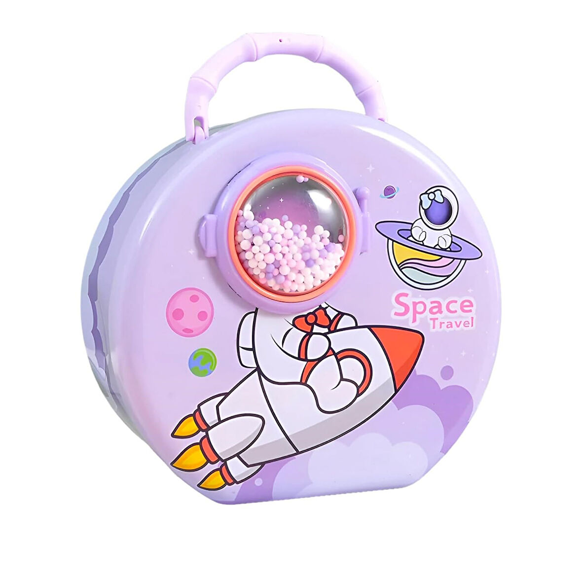 Uzay Astronot Tasarımlı Metal Kumbara Mor Renk 15 cm 