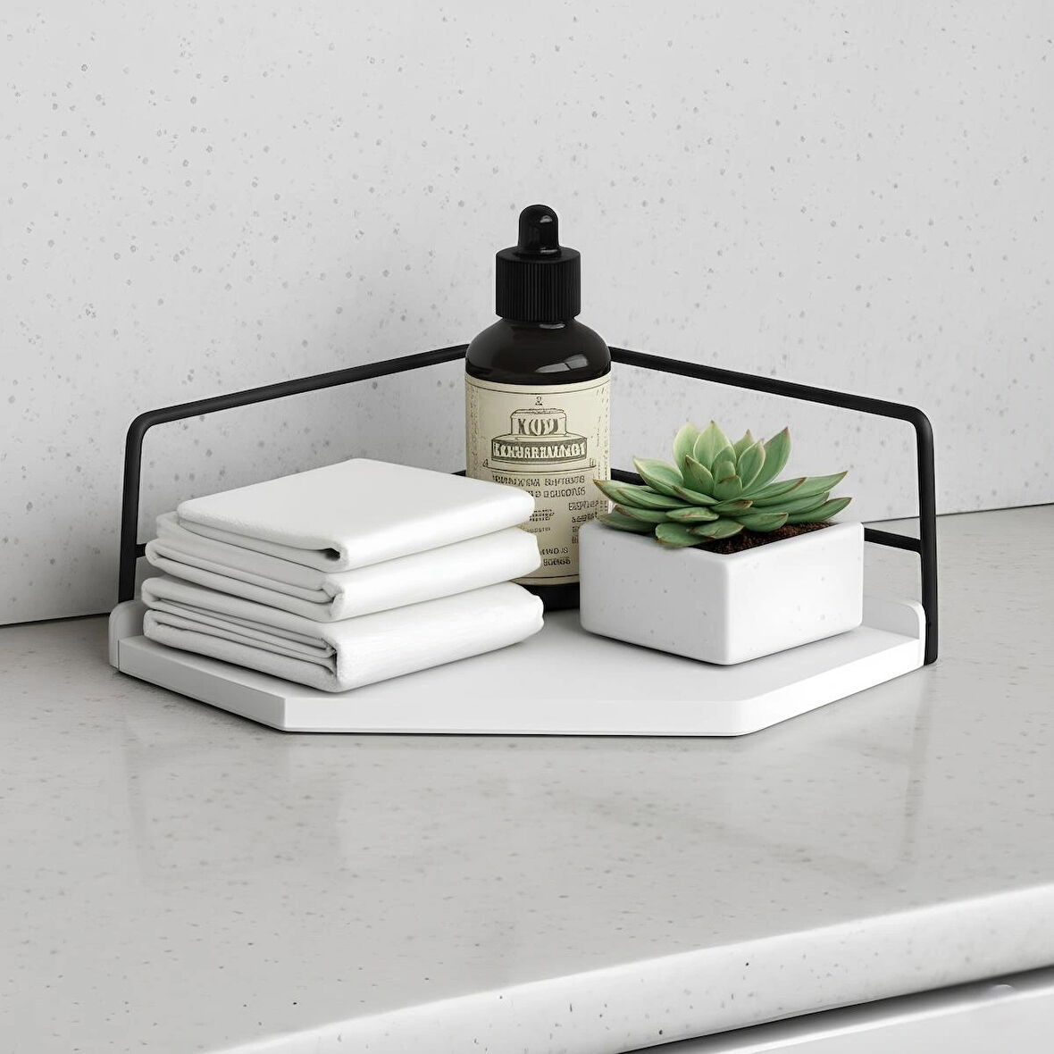 Dekoratif Ahşap Organizer | Paslanmaz Çelik Organizer – Mutfak, Banyo, Salon, Çalışma Masası