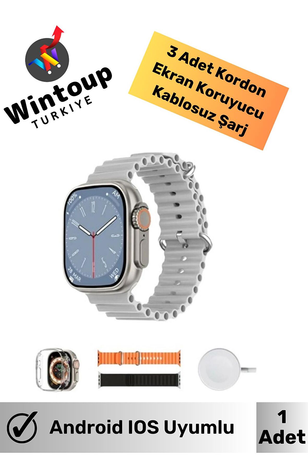 Akıllı Telefon Uyumlu Kadın Erkek Ultra Akıllı Smart Watch Bluetooth Arama Özellikli Saat