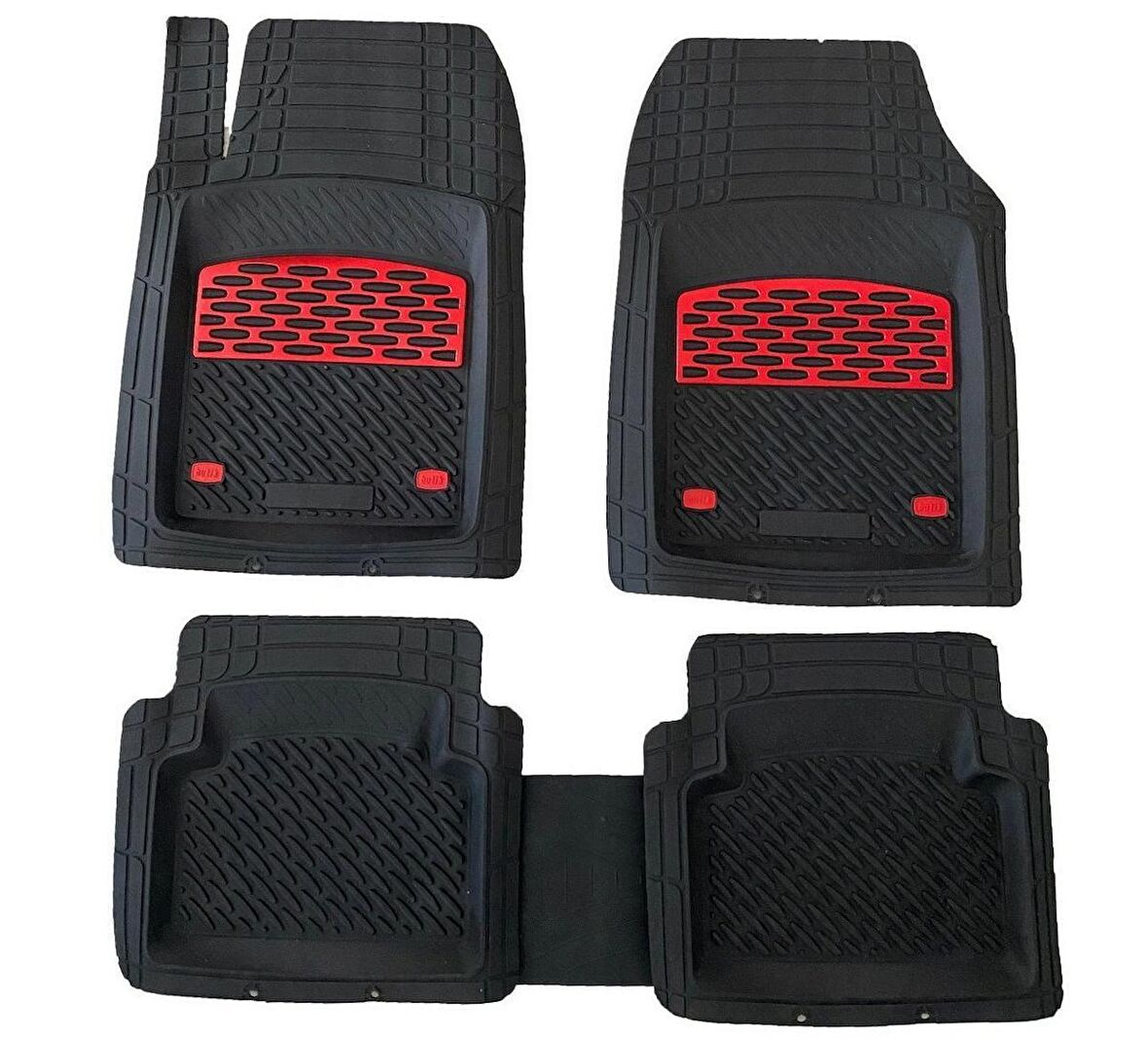 Daihatsu Hijet Uyumlu 3D Havuzlu Paspas Takımı  Safir Siyah Krom Kırmızı