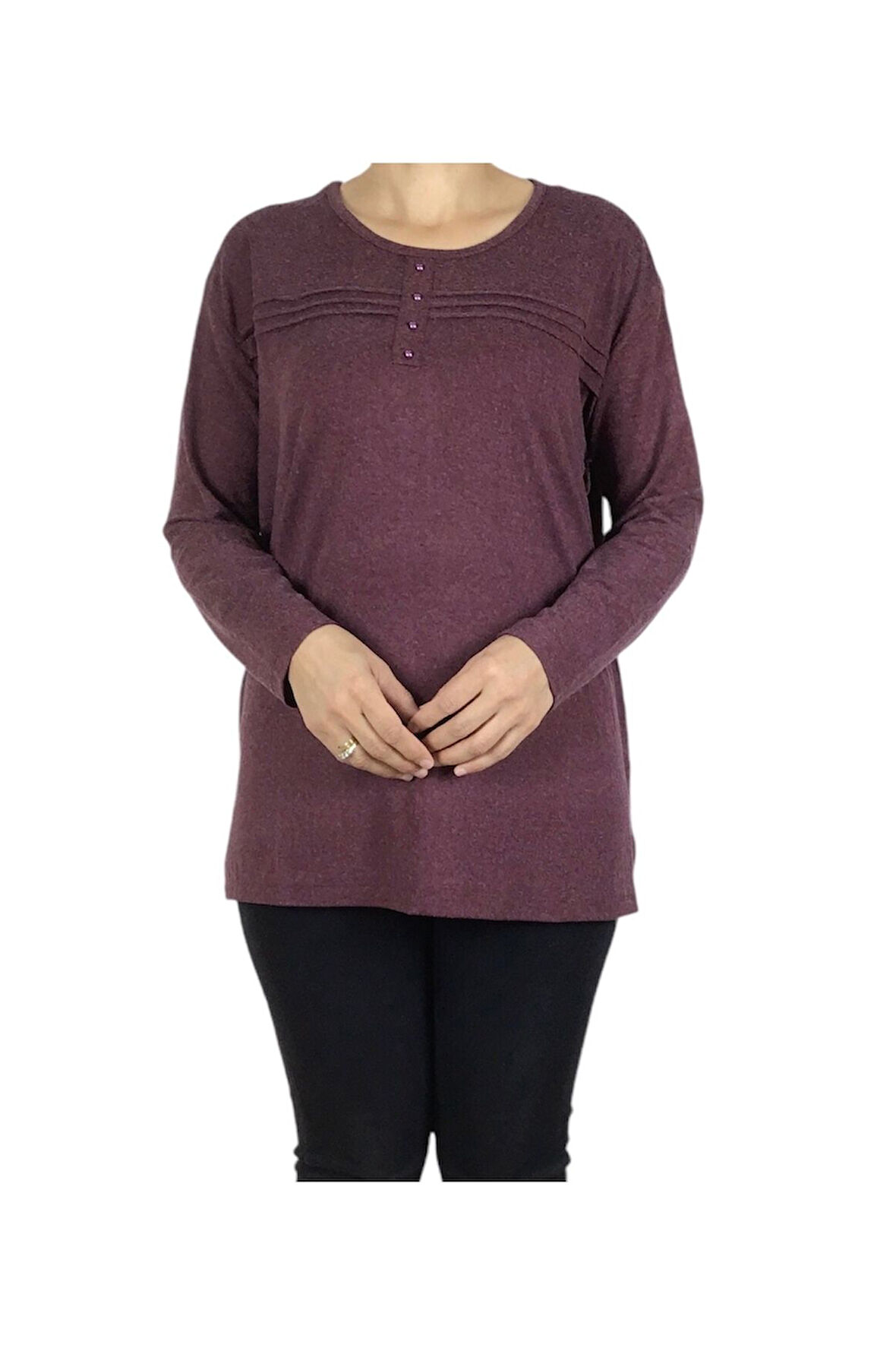 KADIN YÜN VİSKON MEVSİMLİK SADE BLUZ