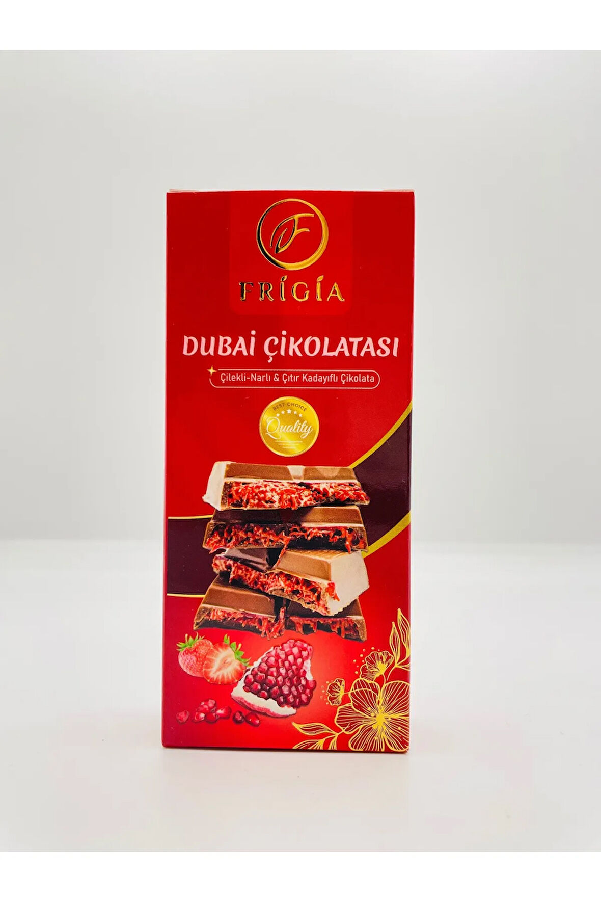 Narlı Çilekli Dubai Çikolatası - 100 Gram