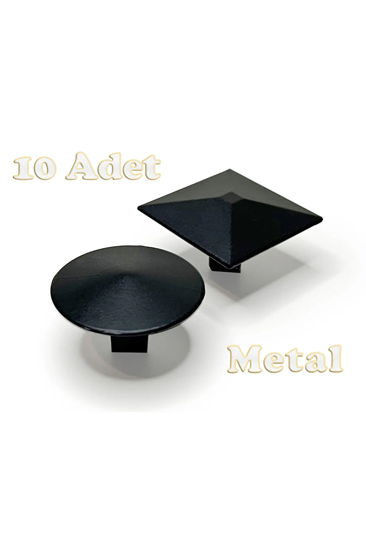 Kare Düğme Kulp Alüminyum Metal Lüks Modern Mobilya Çekmece Dolap Kulpu Siyah (10 Adet)