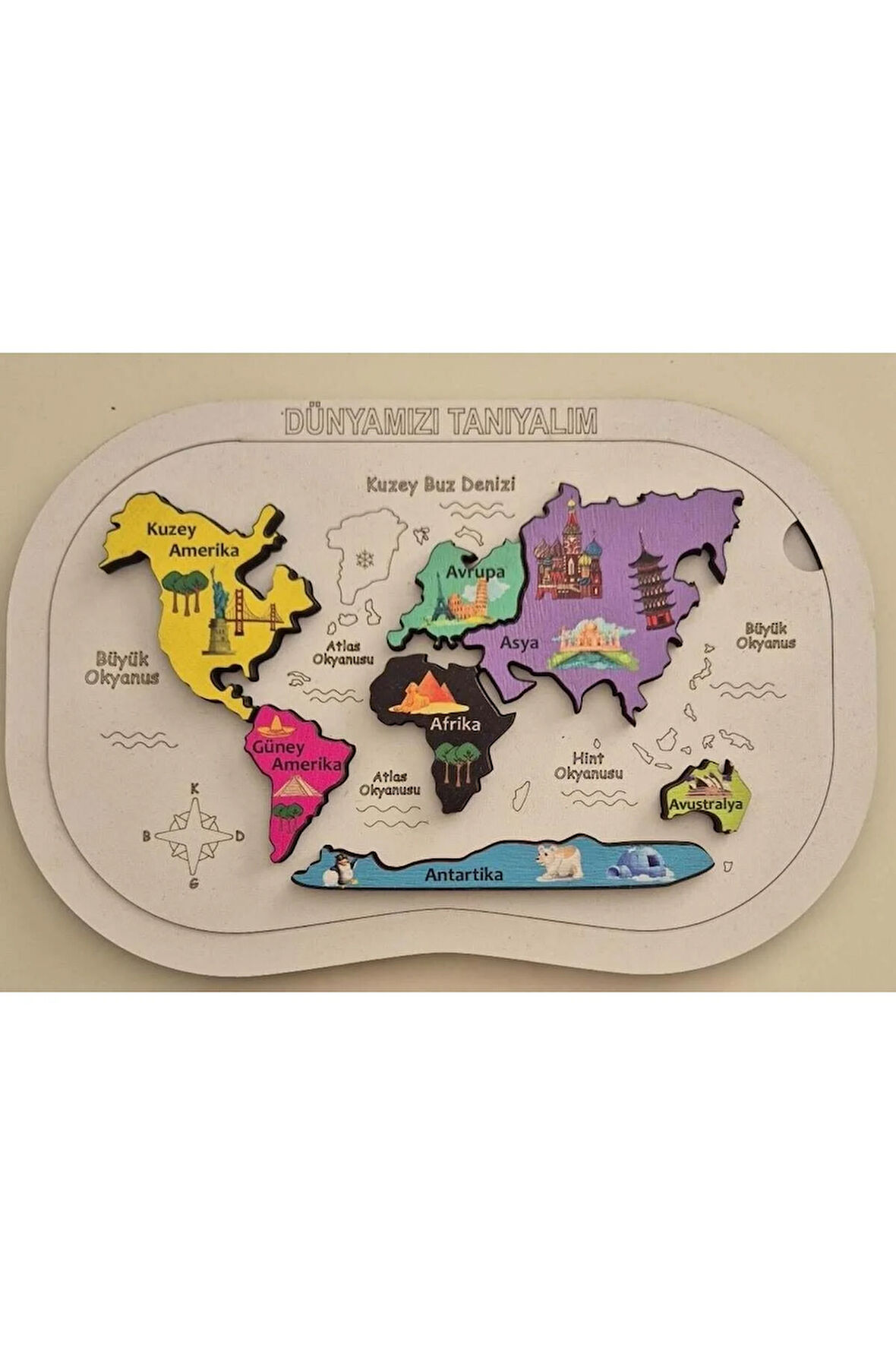 Dünyanın Yapısı Katmanlar ve Kıtaları Beyaz Yapboz