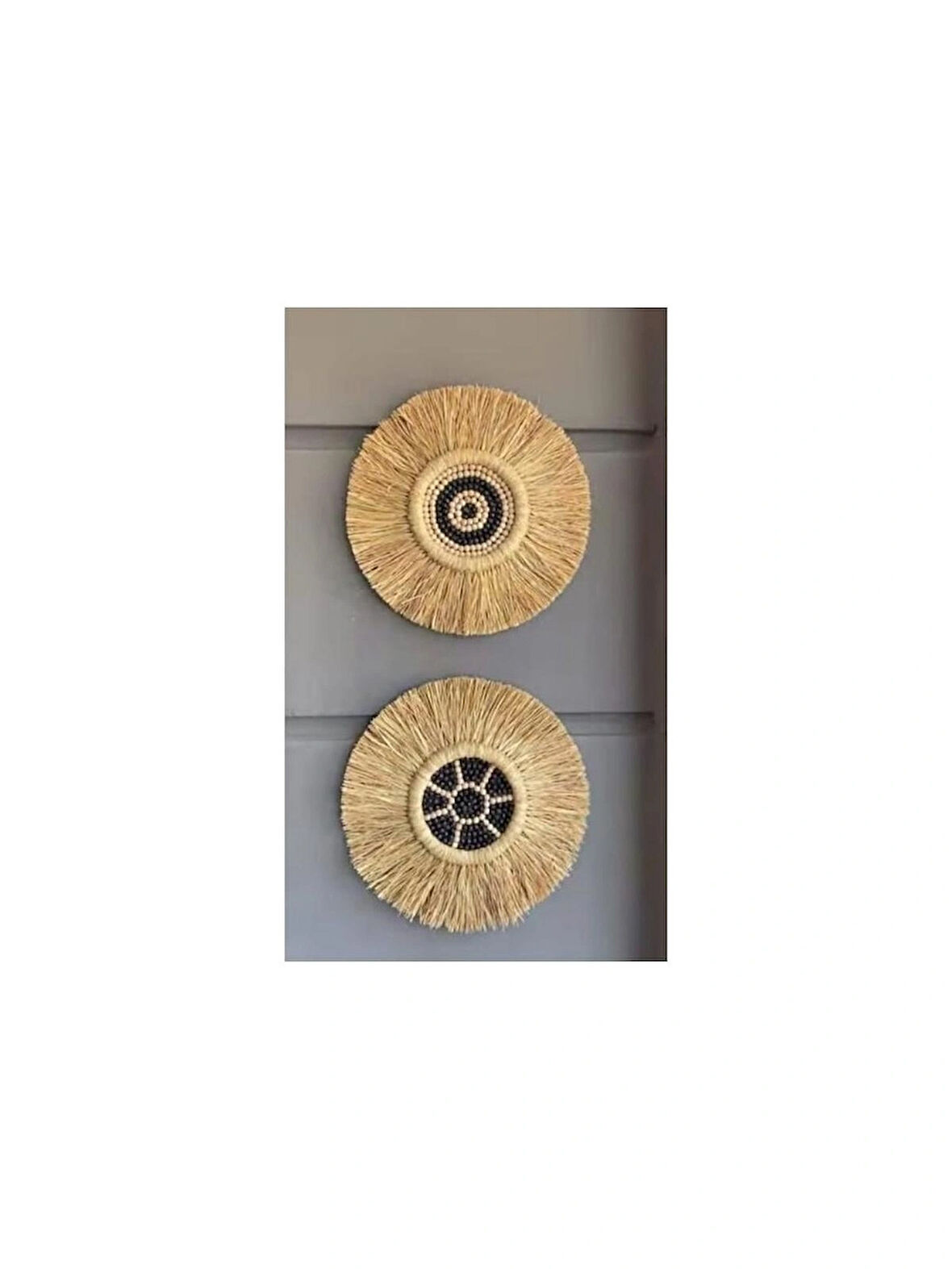 2 Li Duvar Süsü Boncuklu Rafya