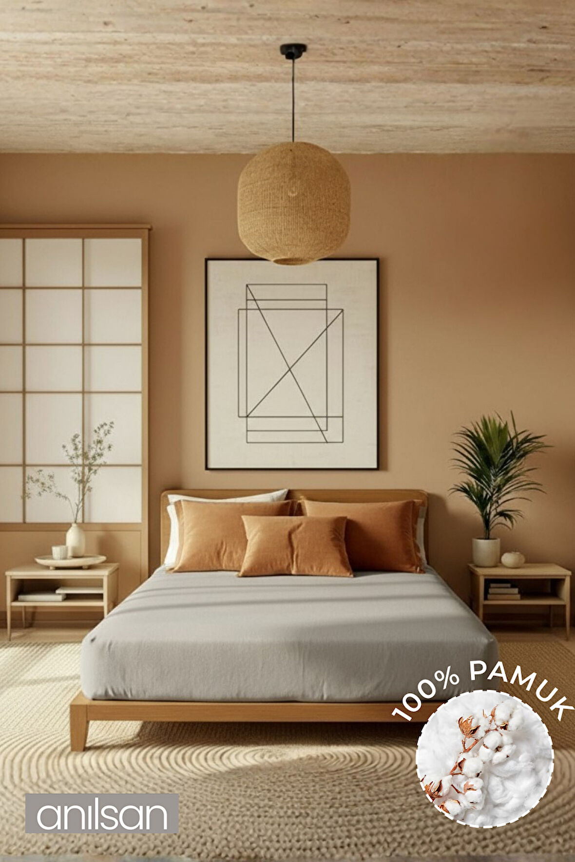 Düz Taş Çift Kişilik Ranforce Çarşaf Seti %100 Pamuk (Çarşaf+Yastık Kılıfı)