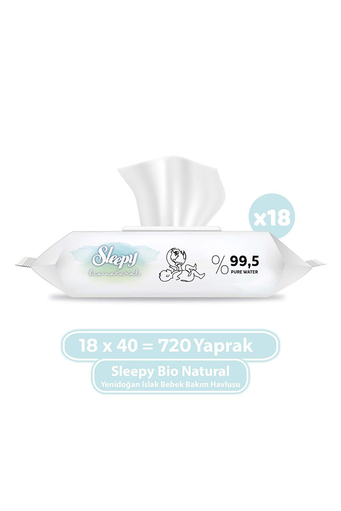 Sleepy Islak Mendil Bio Natural 720 Yaprak