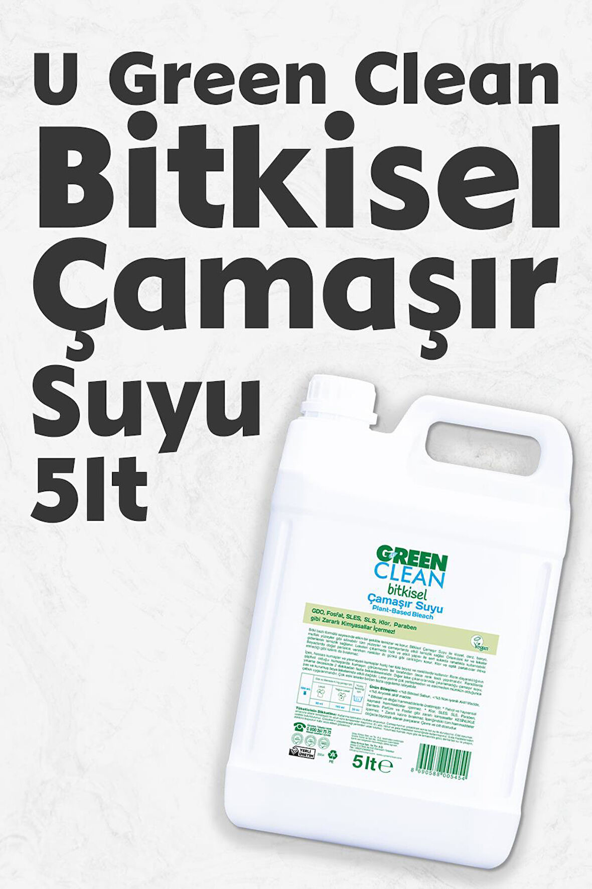 Green Clean Organik Çamaşır Suyu 5 Lt