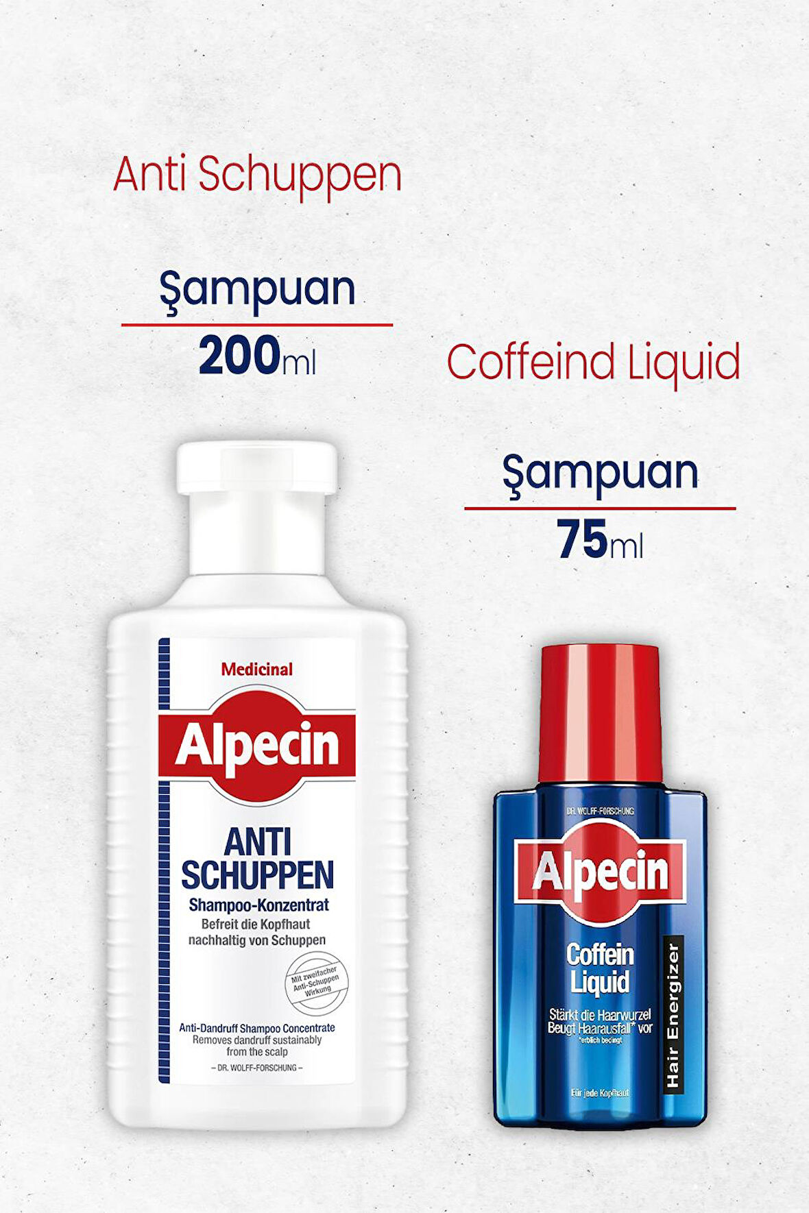 Alpecin Şampuan Anti Schuppen 200 ml & Coffein Liquid 75 ml