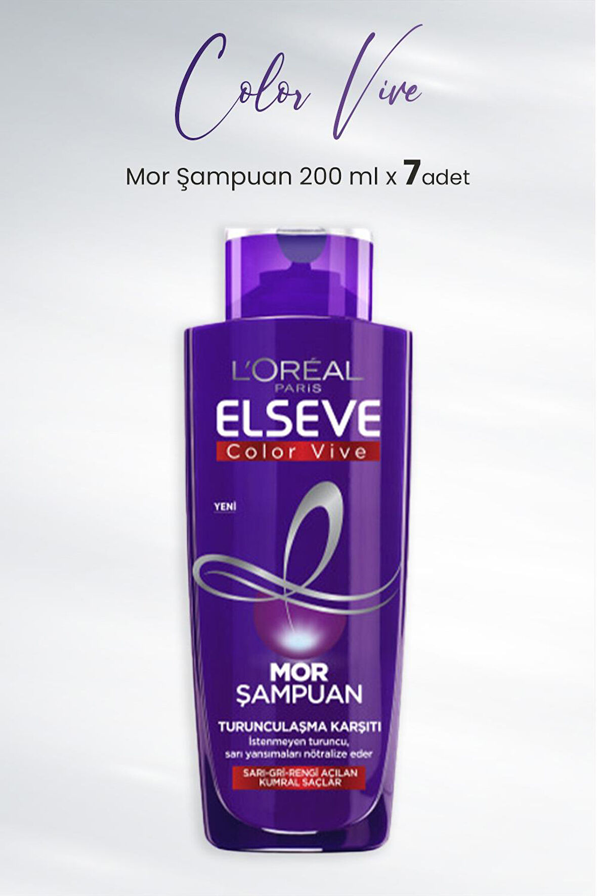 Elseve Color Vive Mor Şampuan Turunculaşma Karşıtı 200 ml x 7 Adet