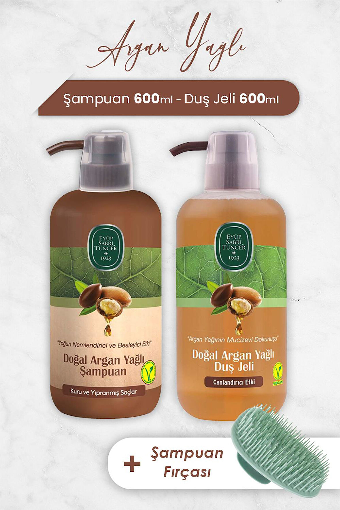 Eyüp Sabri Tuncer Argan Yağlı Şampuan, Duş Jeli ve Şampuan Fırçası