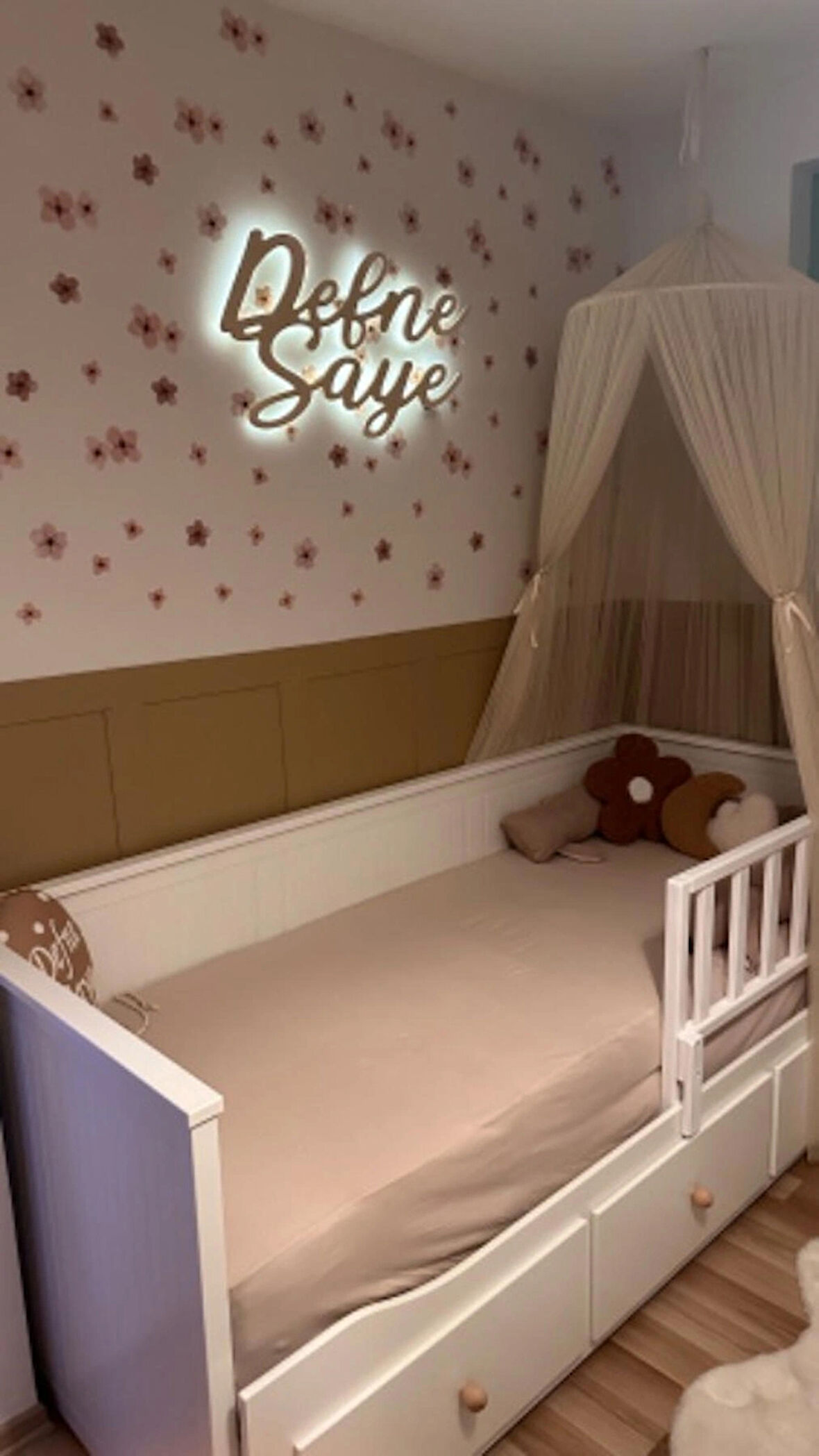 Beyaz 100x50 Cm Yatak Kenarına Geçmeli, Divan Hemnes Uyumlu Yatak Bariyeri