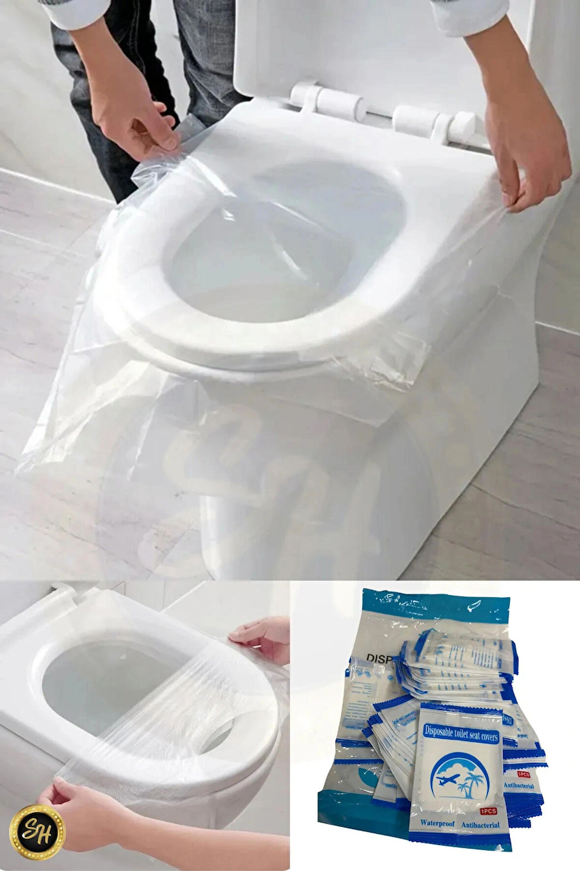 50 Adet Kullan At Klozet Örtüsü Klozet Poşeti Klozet Kapak Örtüsü Dispenseri