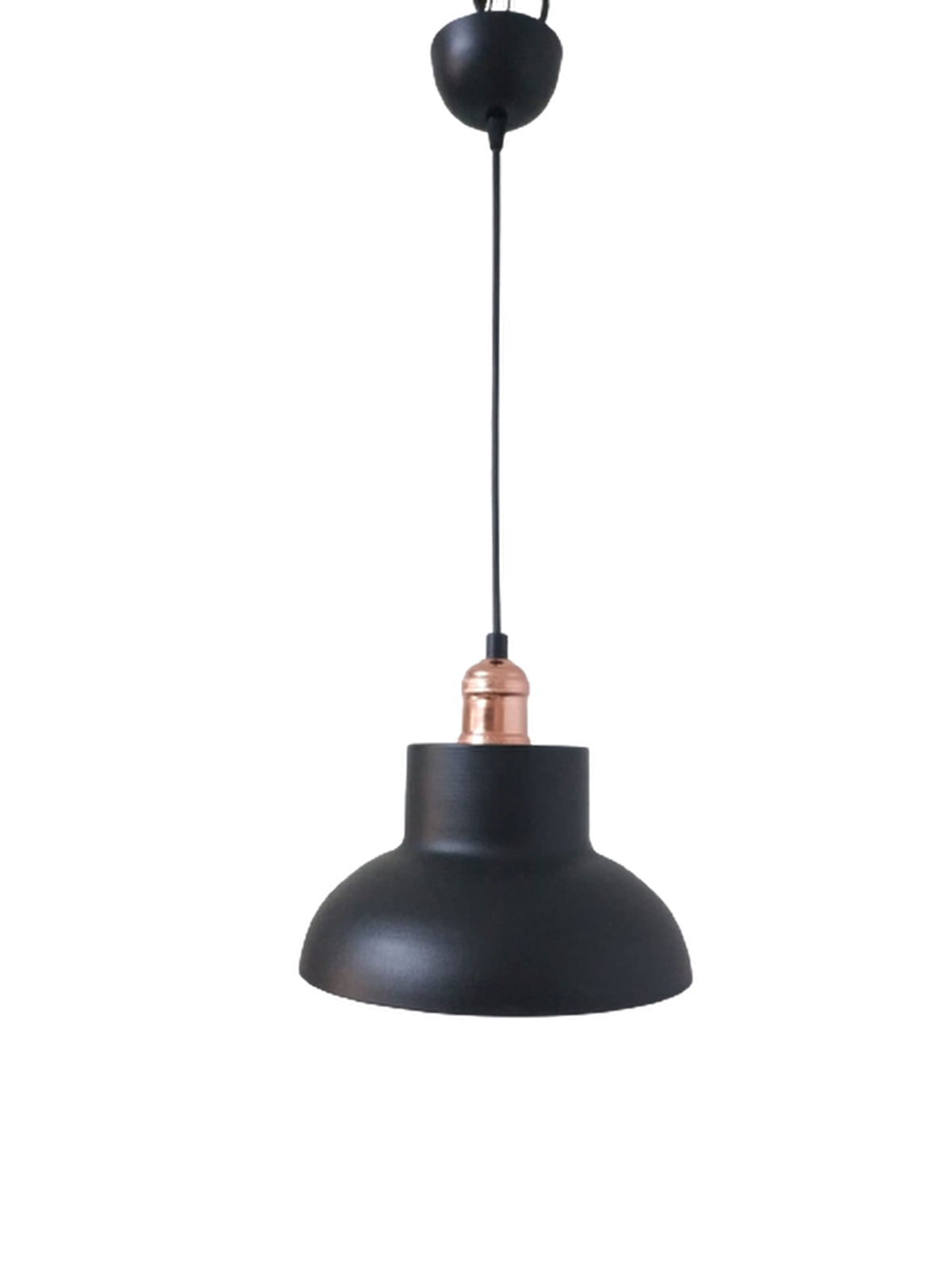 Dylight Retro Metal Siyah  içi Gold Dekoratif Tekli Sarkıt Avize çap.25 cm
