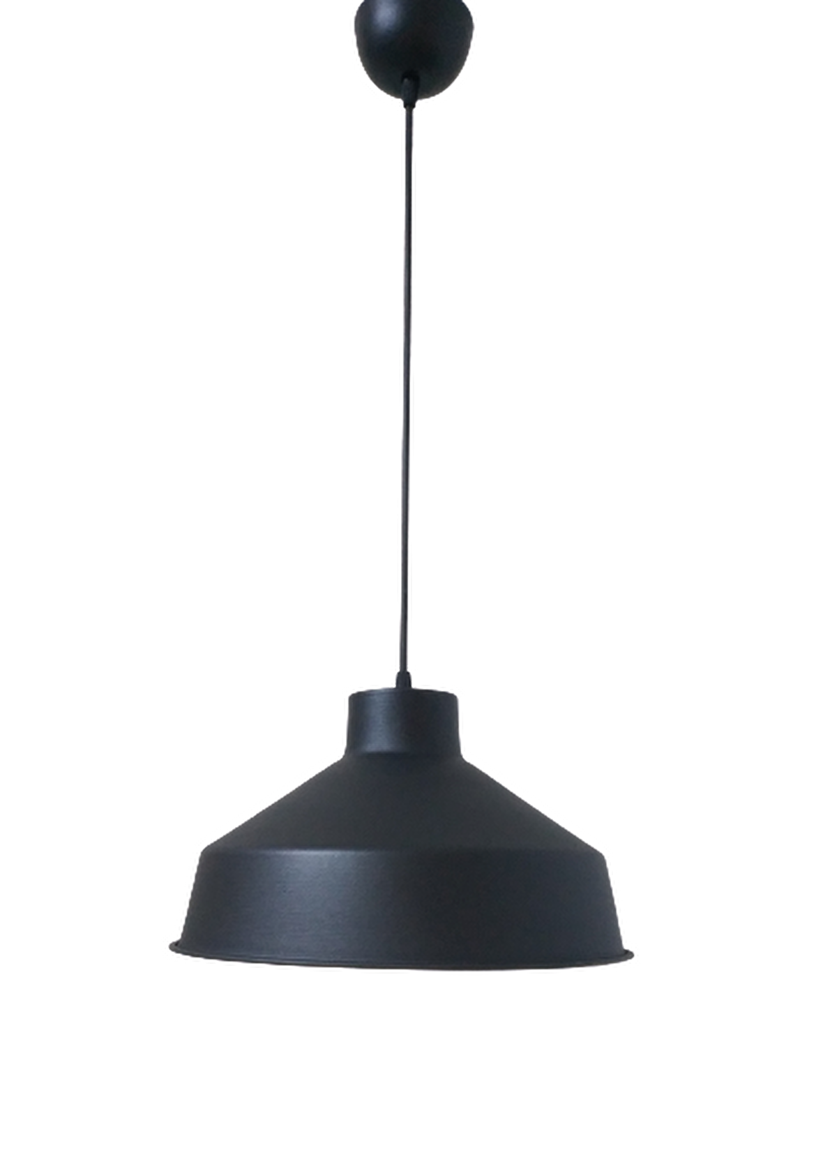 Retro Metal Siyah Dekoratif  Siyah İçi Siyah Kafe Mutfak Avize Çap:30 cm