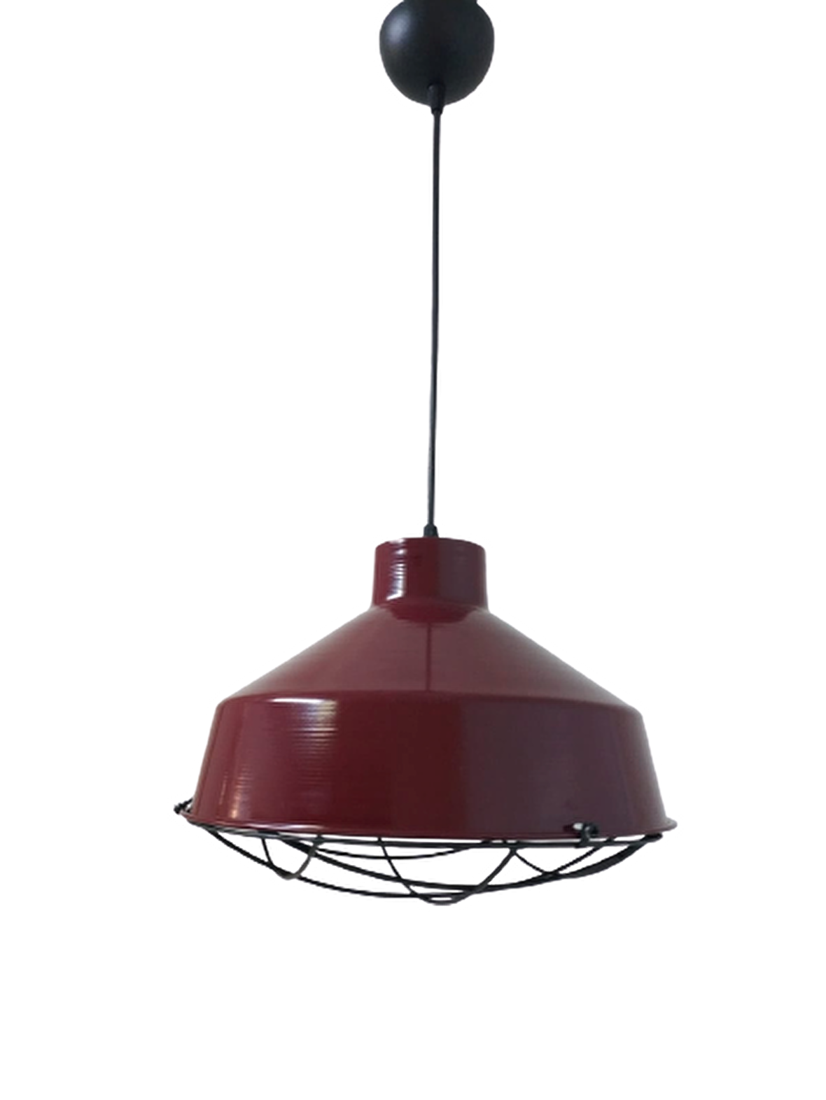Retro Metal Bordo  Dekoratif Kafesli Tekli Sarkıt Kafe Mutfak Aydınlatma Çap:30 cm