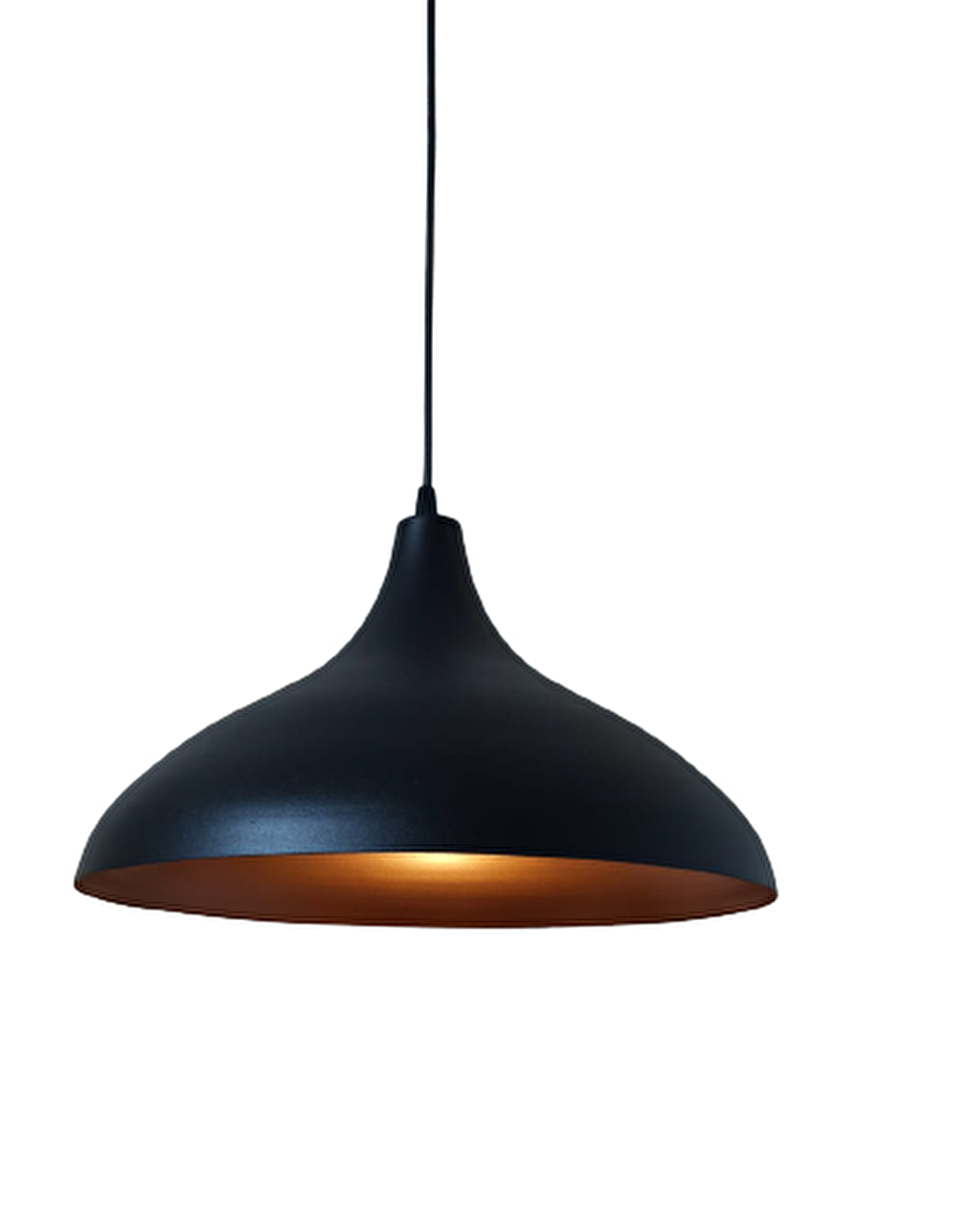 Dylight Retro Metal Dekoratif Rustik Kafe Mutfak Aydınlatma Siyah içi Bakır Sarkıt Avize Çap:35 cm
