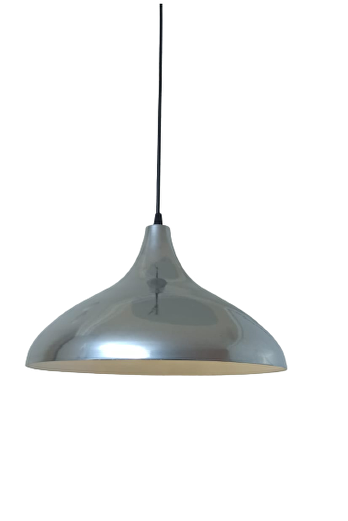 Dylight Retro Metal Dekoratif Rustik Kafe Mutfak Aydınlatma Krom içi Beyaz Sarkıt Avize Çap:35 cm