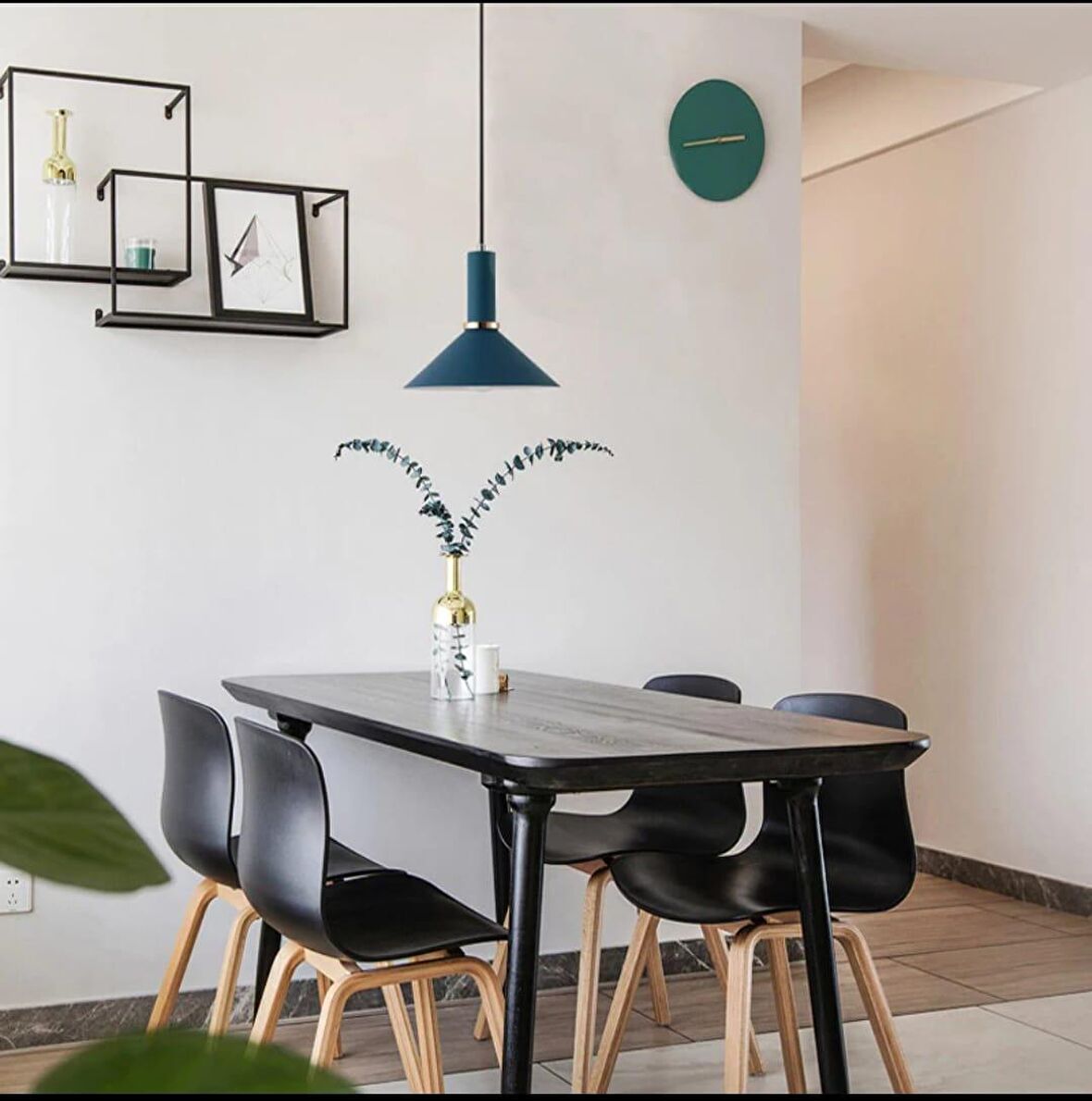 DYLİGHT Retro Metal Dekoratif Metal Gece Mavisi Tekli Sarkıt Avize Çap 30 cm