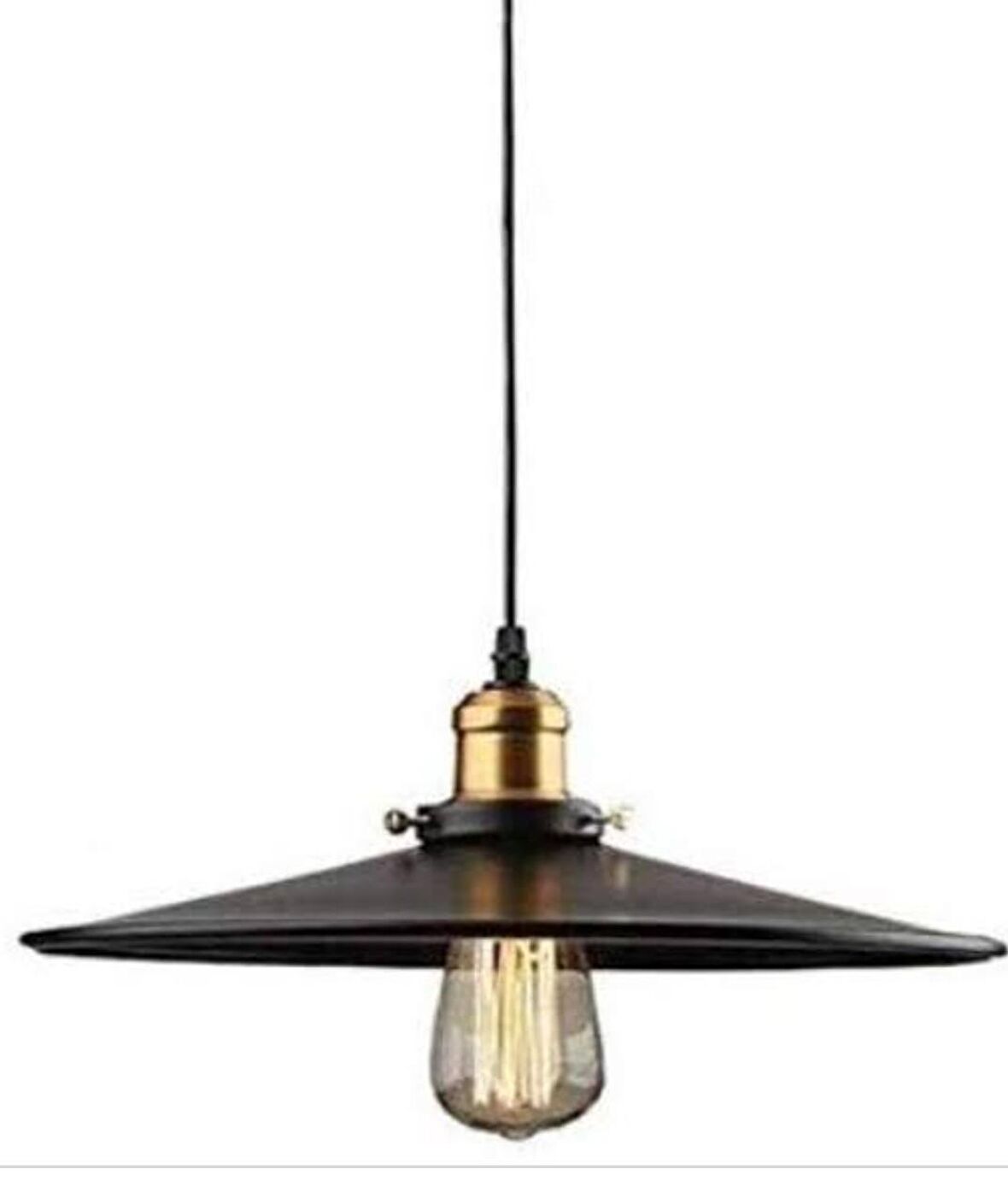 Dylight Retro Metal Sarkıt Avize Rustik Tekli Sarkıt Siyah Cafe Mutfak Aydınlatma 40 Cm