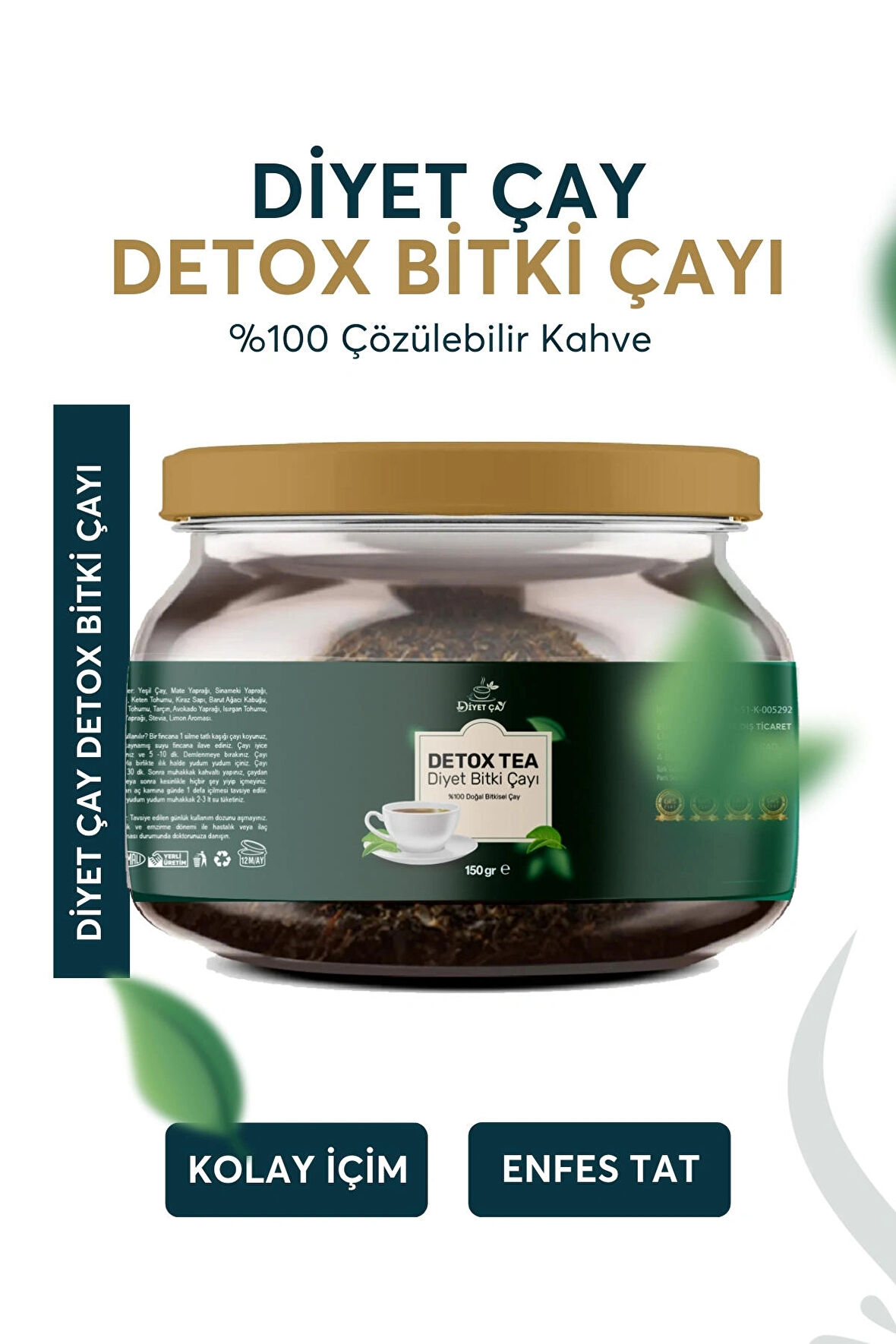 Dyt Diyet Çay Kilo Vermeye Yardımcı Detox Bitki Çayı Diyet 30 Günlük Set