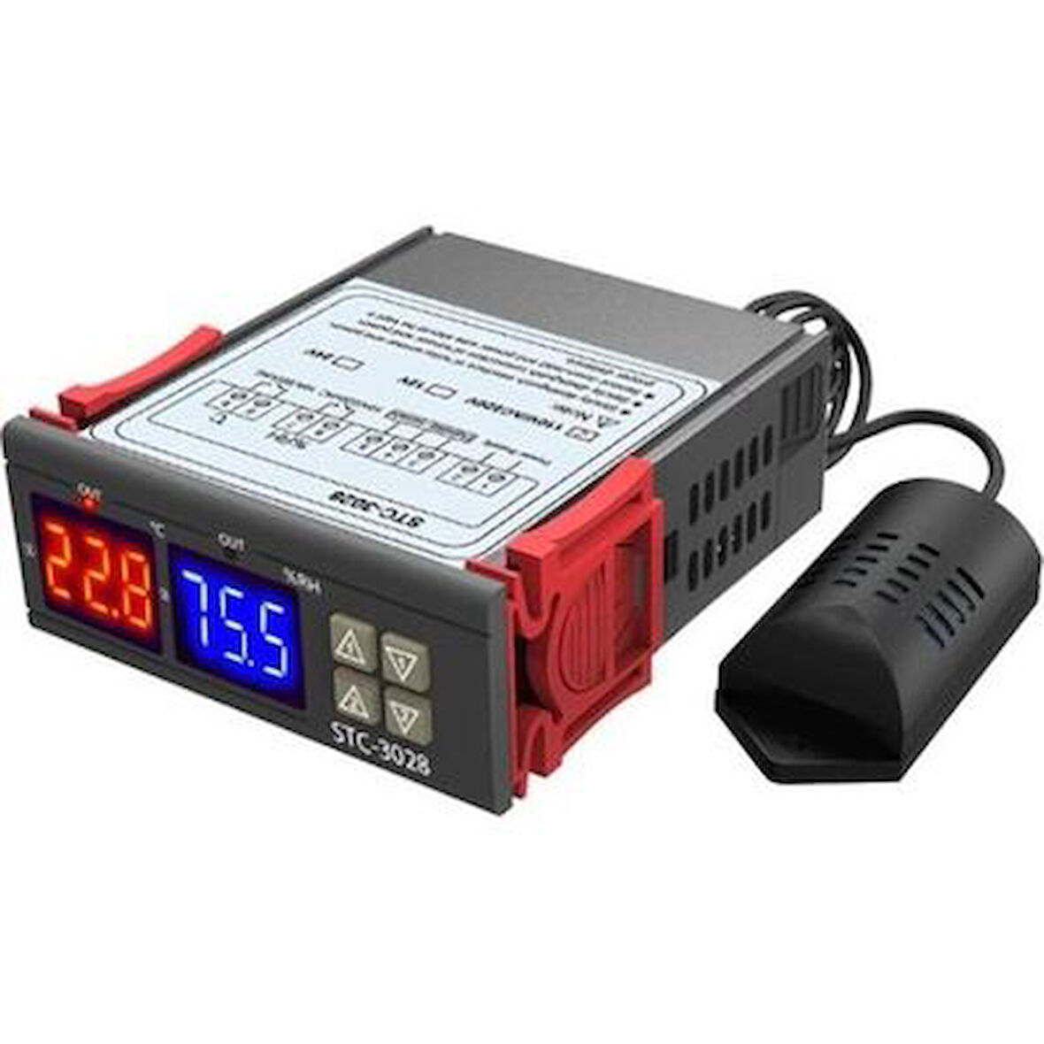 Diyotlab STC-3028 AC110-220V LCD Ekranlı Isı Ve Nem Termostatı Kuluçka Makinalarına Uygun