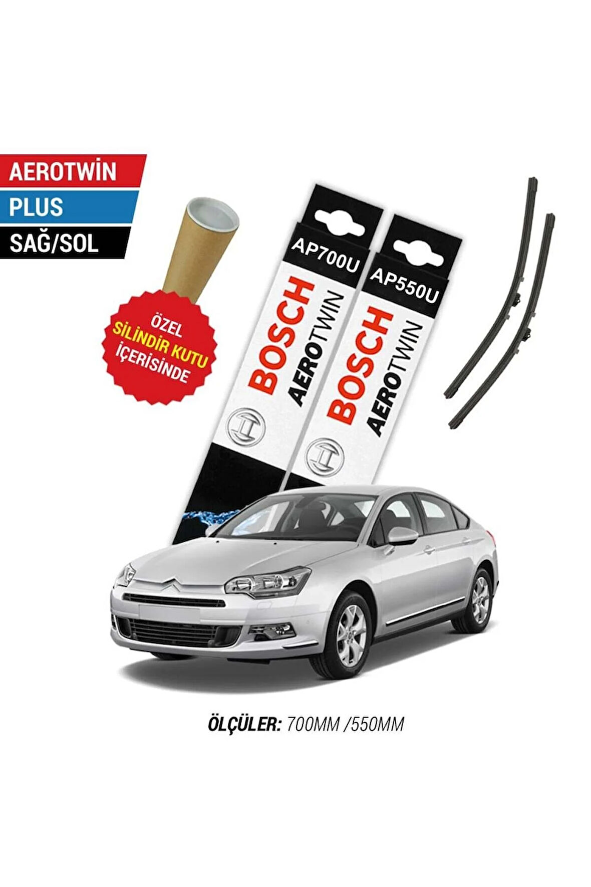 Citroen C5 2011 Model Silecek Takımı Ön Bosch Aerotwin Plus
