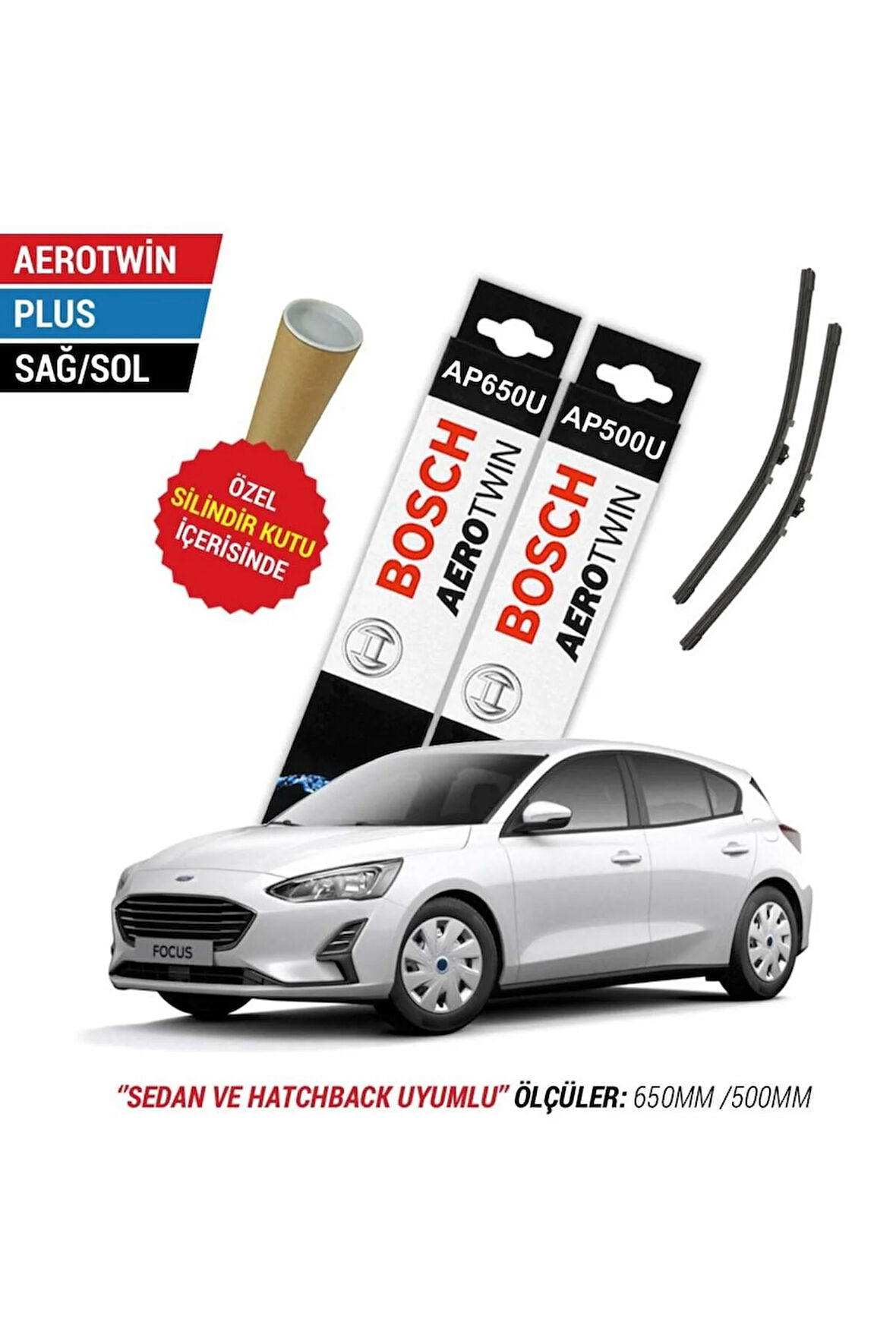 Ford Focus 2020 Model Silecek Takımı Ön Bosch Aerotwin Plus