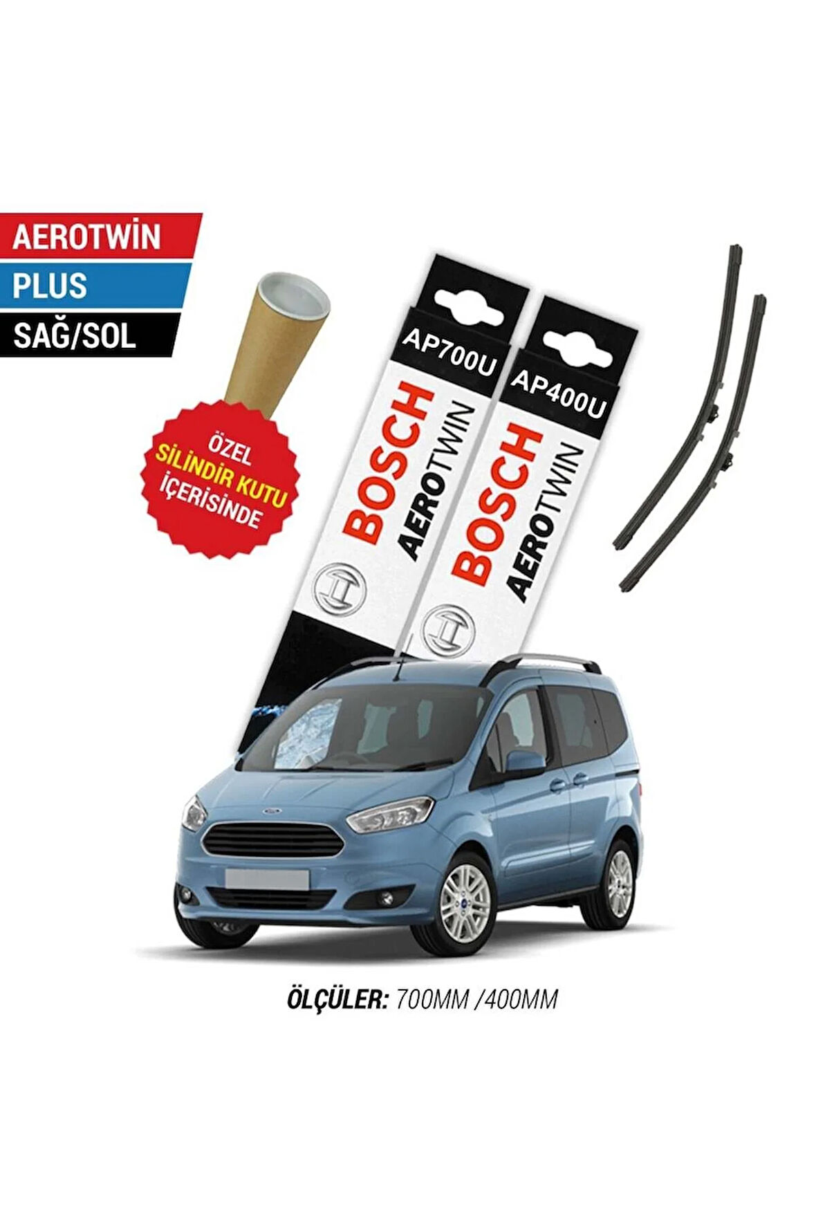 Ford Courier 2022 Model Silecek Takımı Ön Bosch Aerotwin Plus