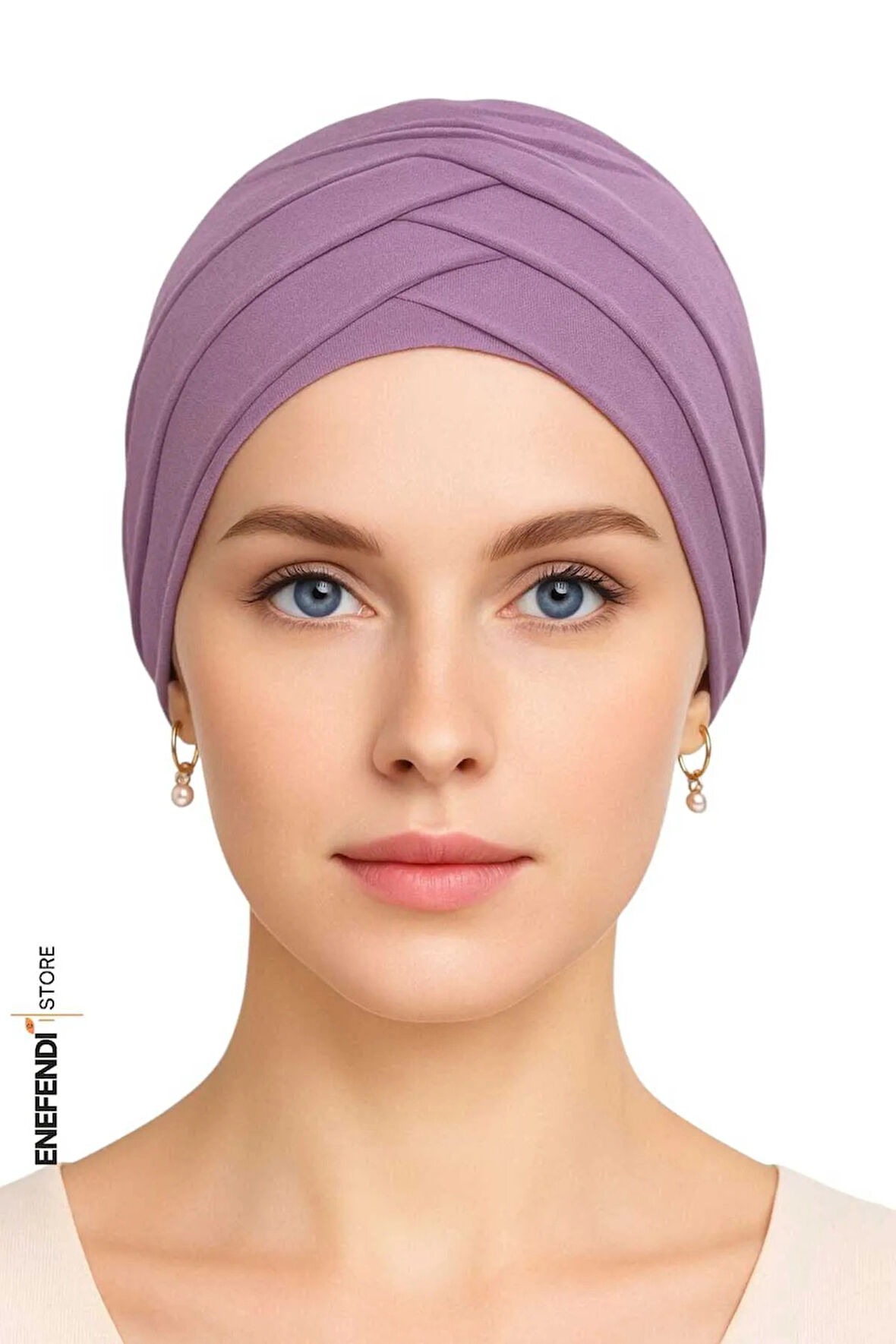 Üç Bantlı Dış Bone | Leylak Pembe Hijab • Tesettür Giyim İçin Şık • Modern • Pratik ve Konforlu