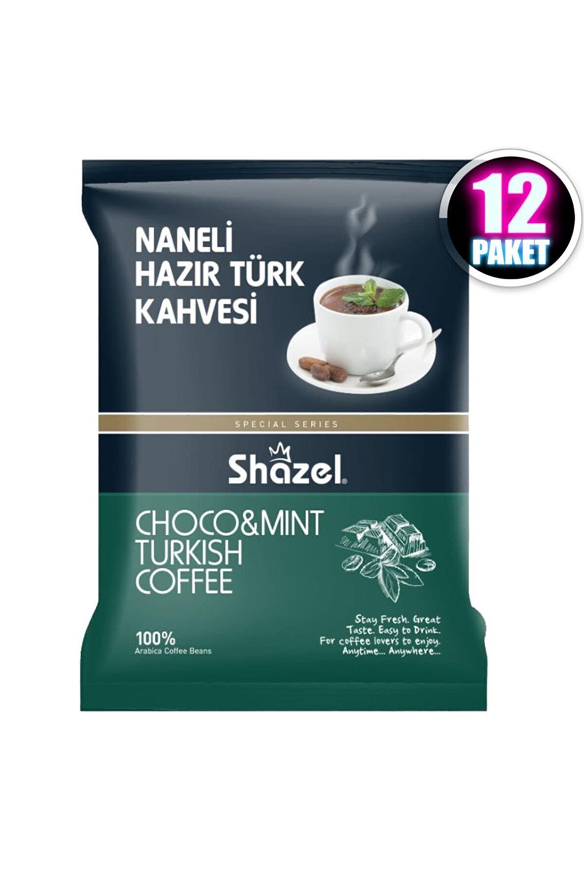 Shazel Hazır Naneli Öğütülmüş Türk Kahvesi 12x100 gr 