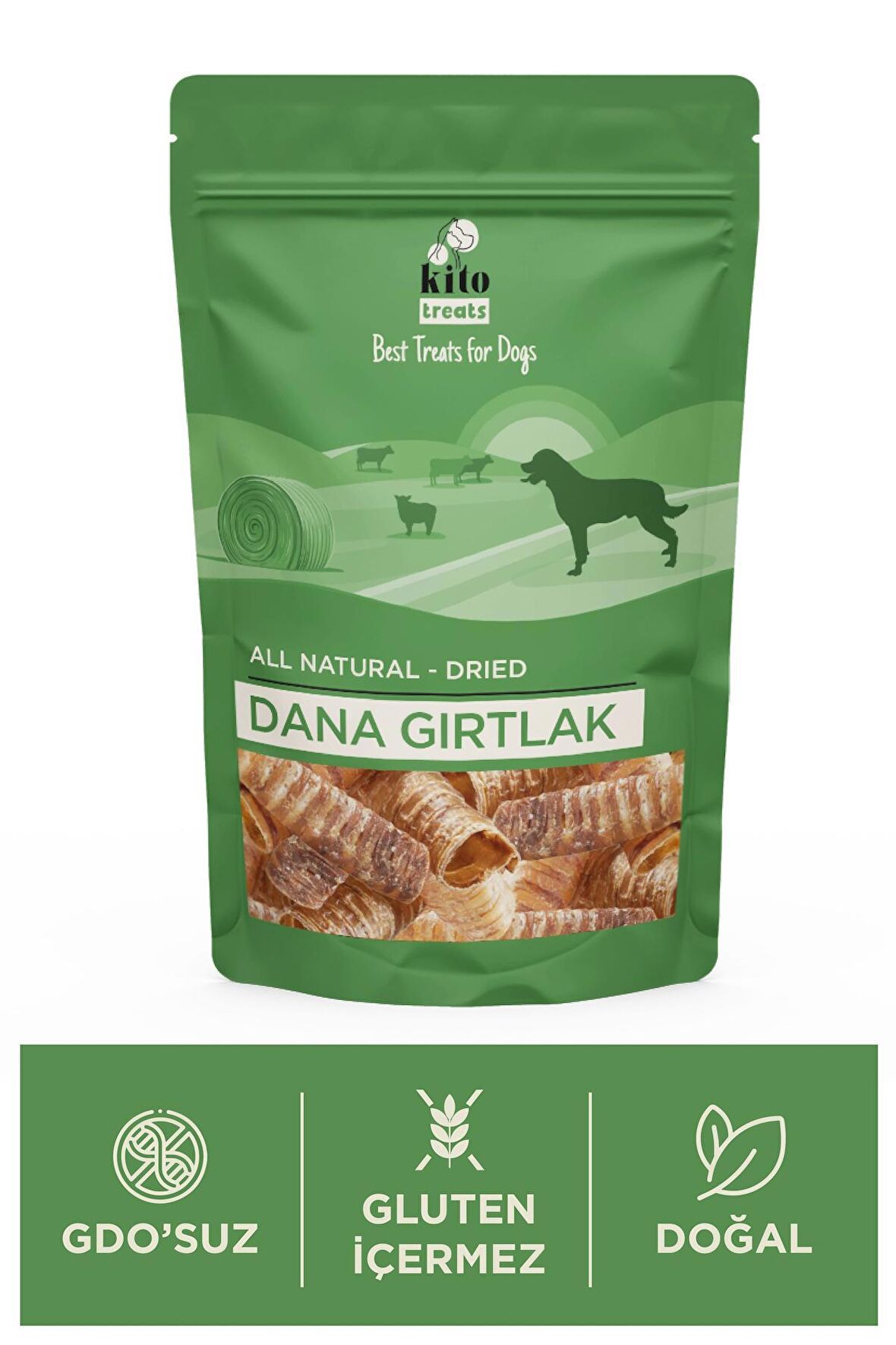 Dana Gırtlak Çiğnemelik Köpek Ödül Maması %100 Doğal, Glutensiz, Organik 100 gr