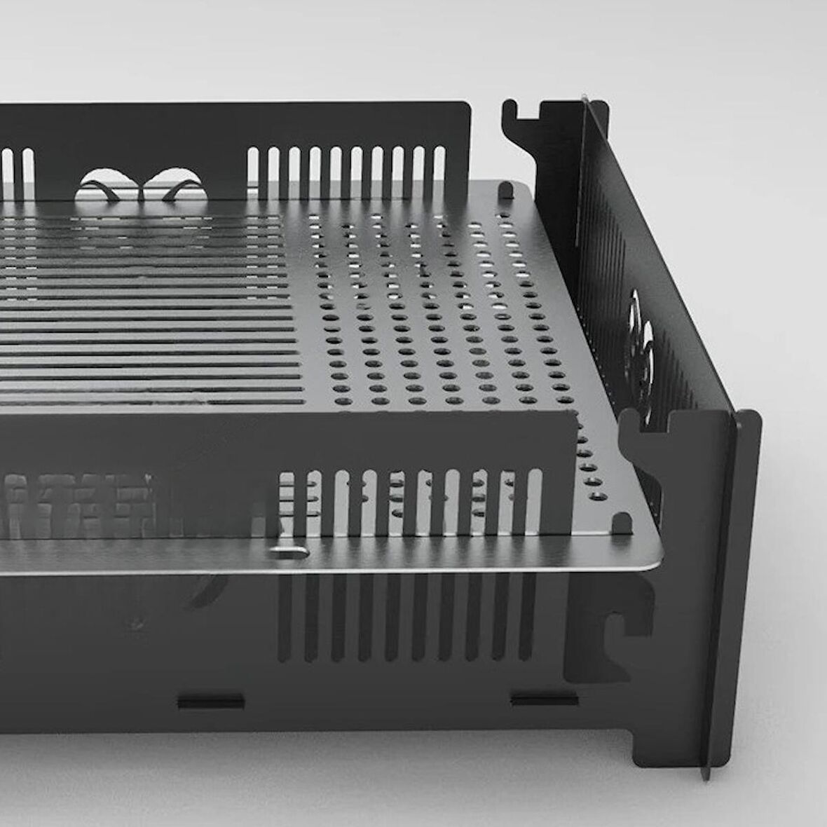 Portatif Sökülüp takılabilir taşıması kolay geniş yüzey alttan beslemeli Metal Mangal