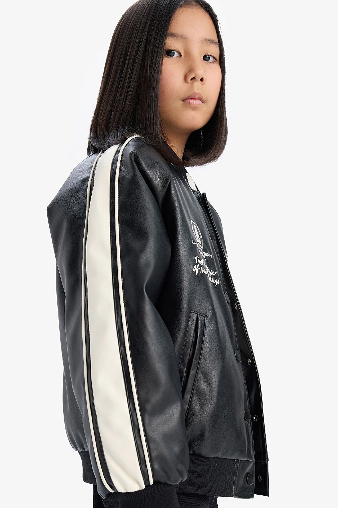 DeFacto Kız Çocuk Su İtici Kolej Yaka Bomber Mont D6924A825SPBK27