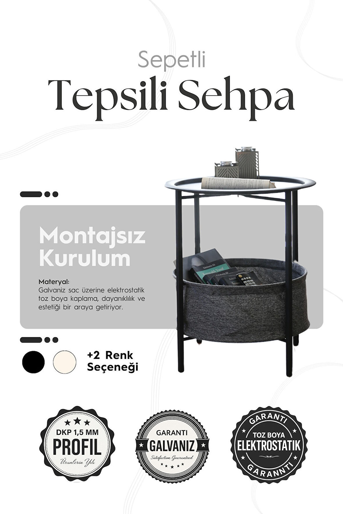 Sepetli Tepsili Sehpa