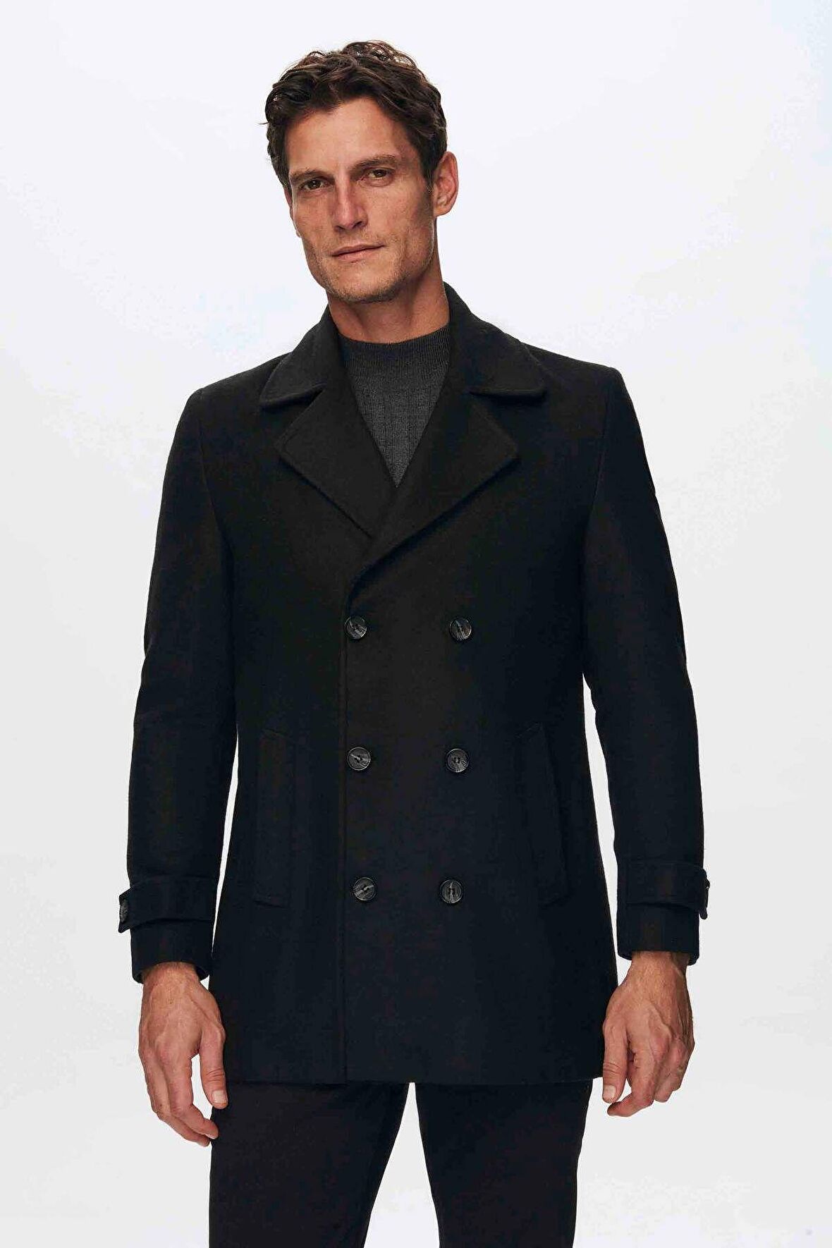 Ds Damat Regular Fit Siyah Kaban 5HF08ORT10001