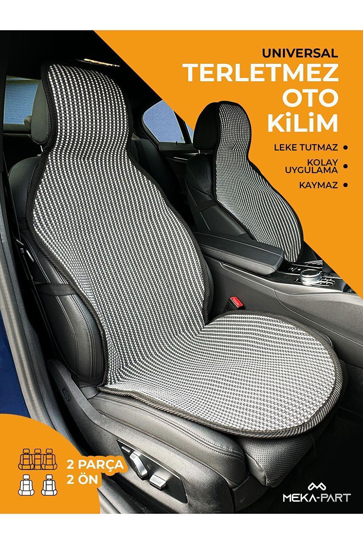 Meka Part Oto Koltuk Koruyucu Kılıf 2 Parça Universal Ön Koltuklar %100 Pamuk
