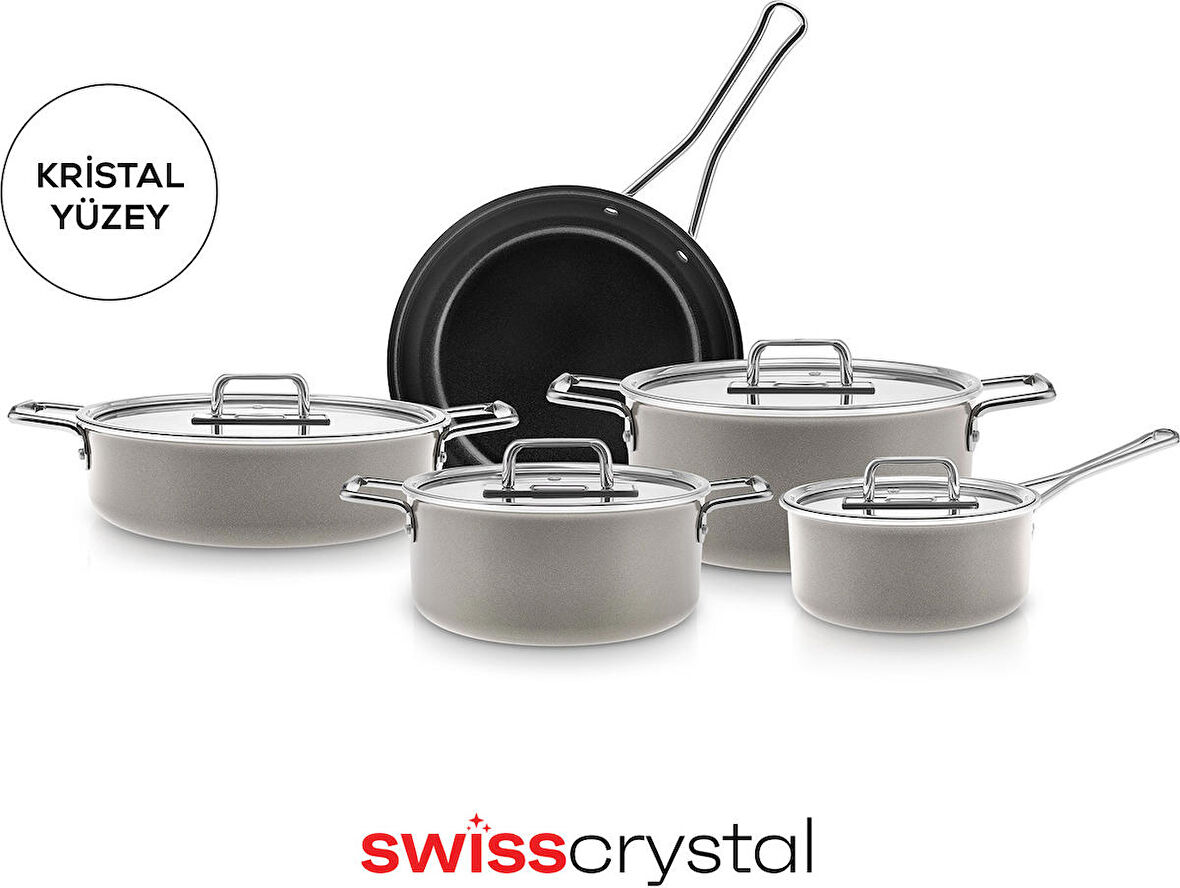 Karaca Swiss Crystal Mastermaid 9 Parça Tencere Seti Beige